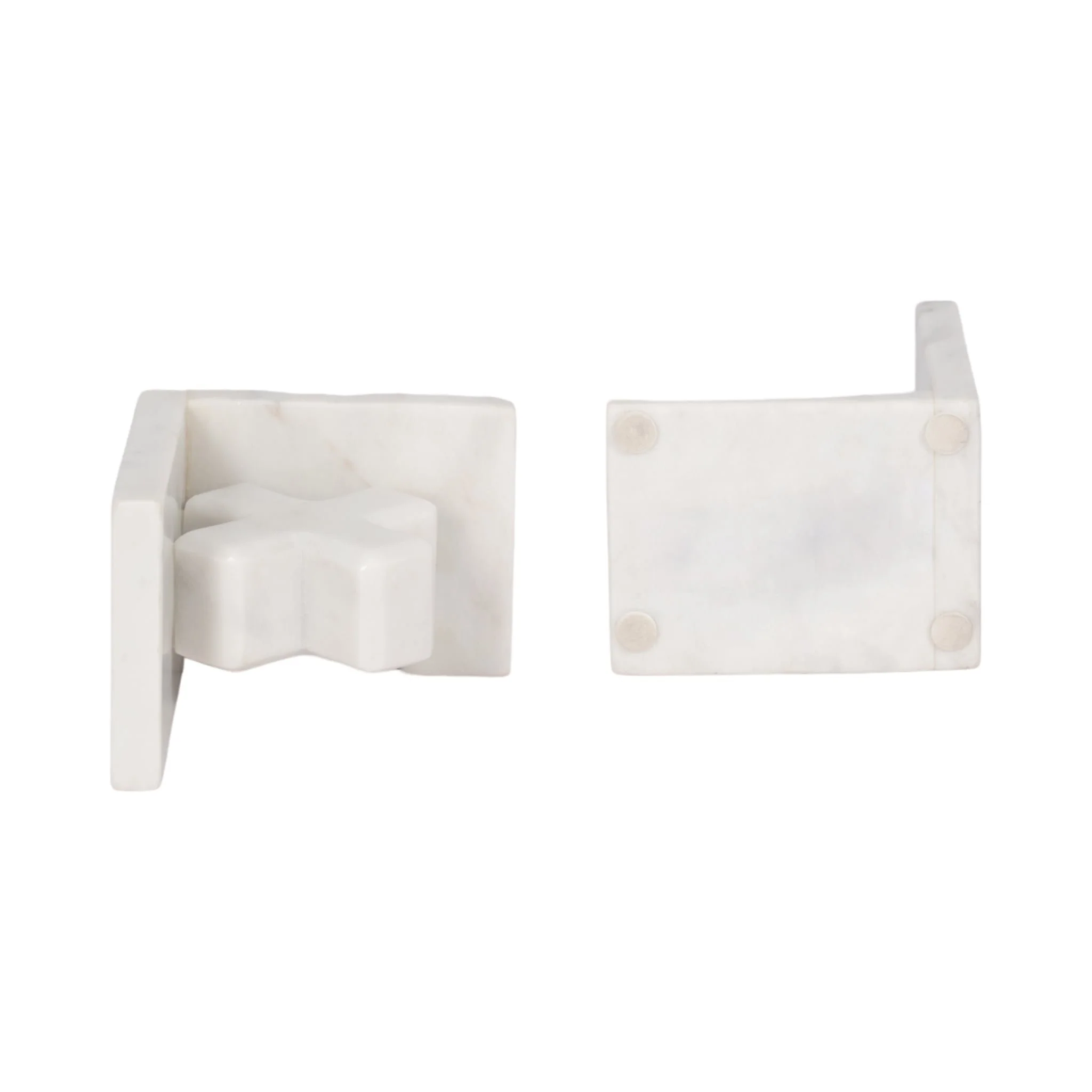 S/2 5" X & O Bookends, White - Image 6