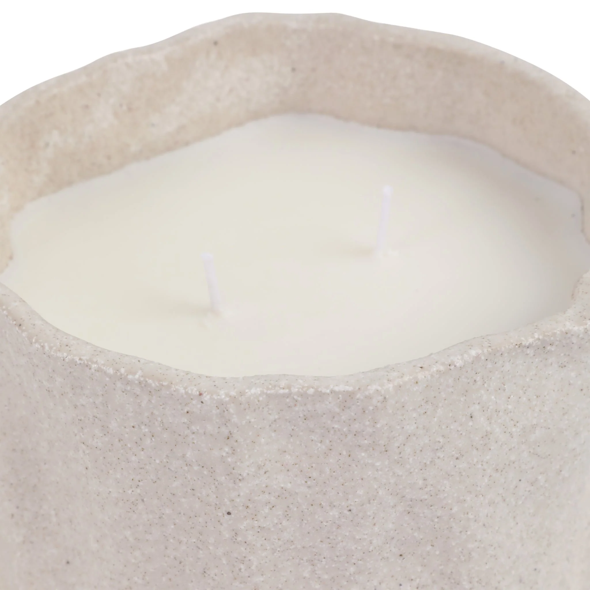 S/2 6" 31 Oz Pink Beach Wavy Candle, Ivory/blue - Image 5