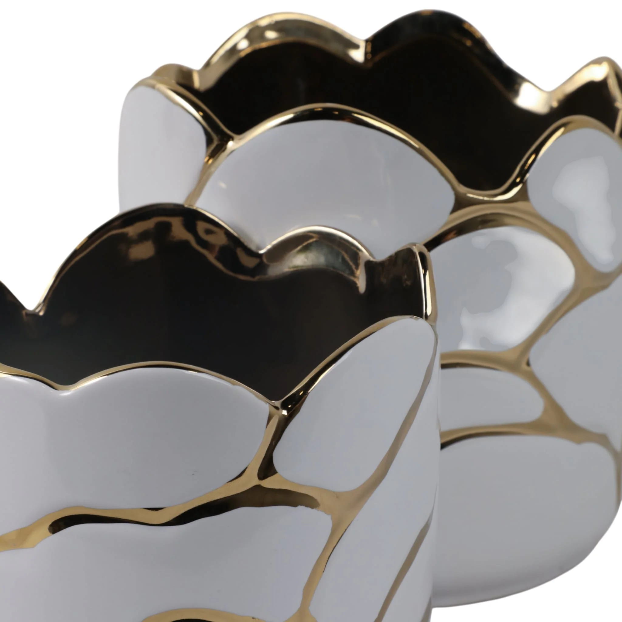 S/2 6/7" Clouds Planter, Wht/gld - Image 5