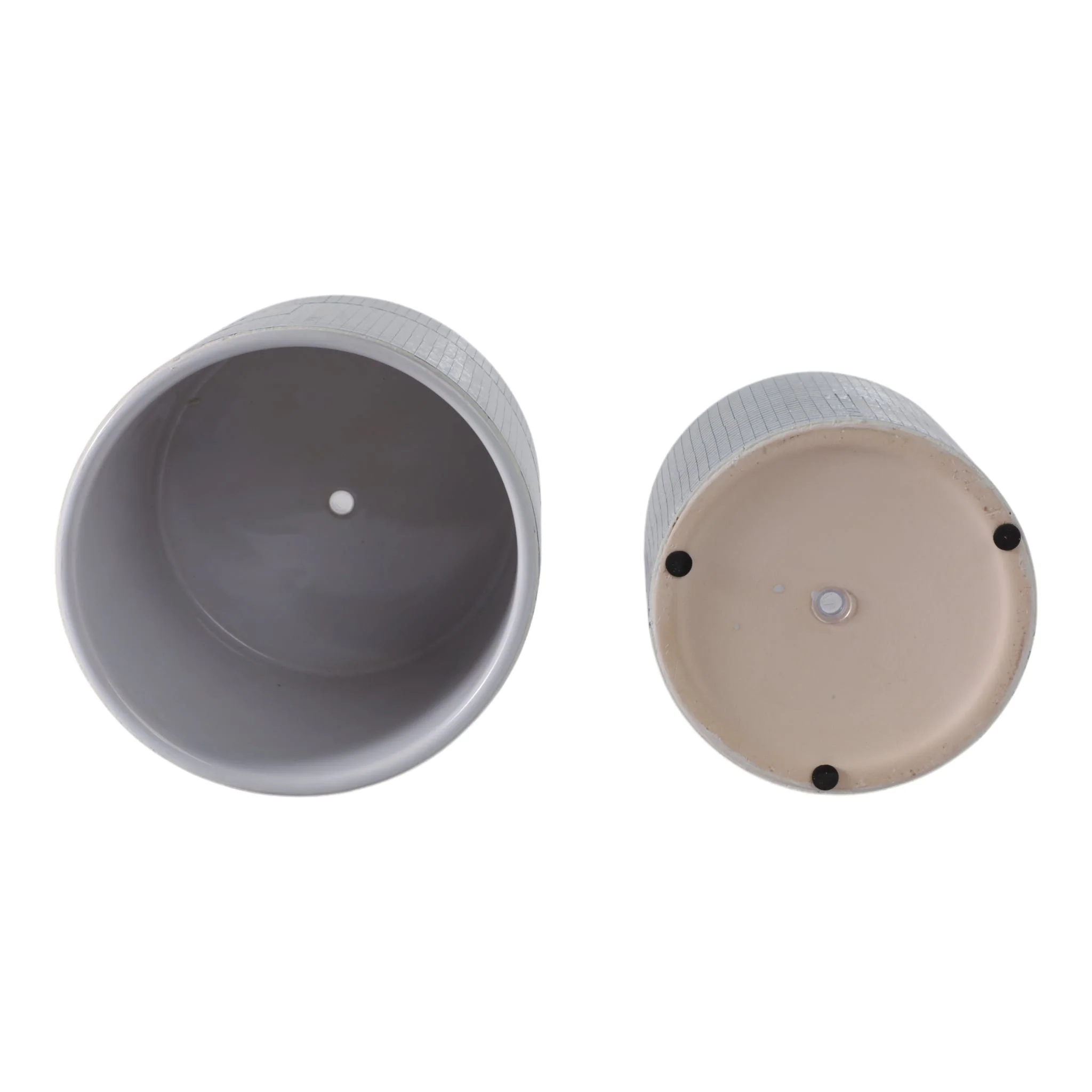 S/2 6/7" Disco Planter, Silver - Image 6