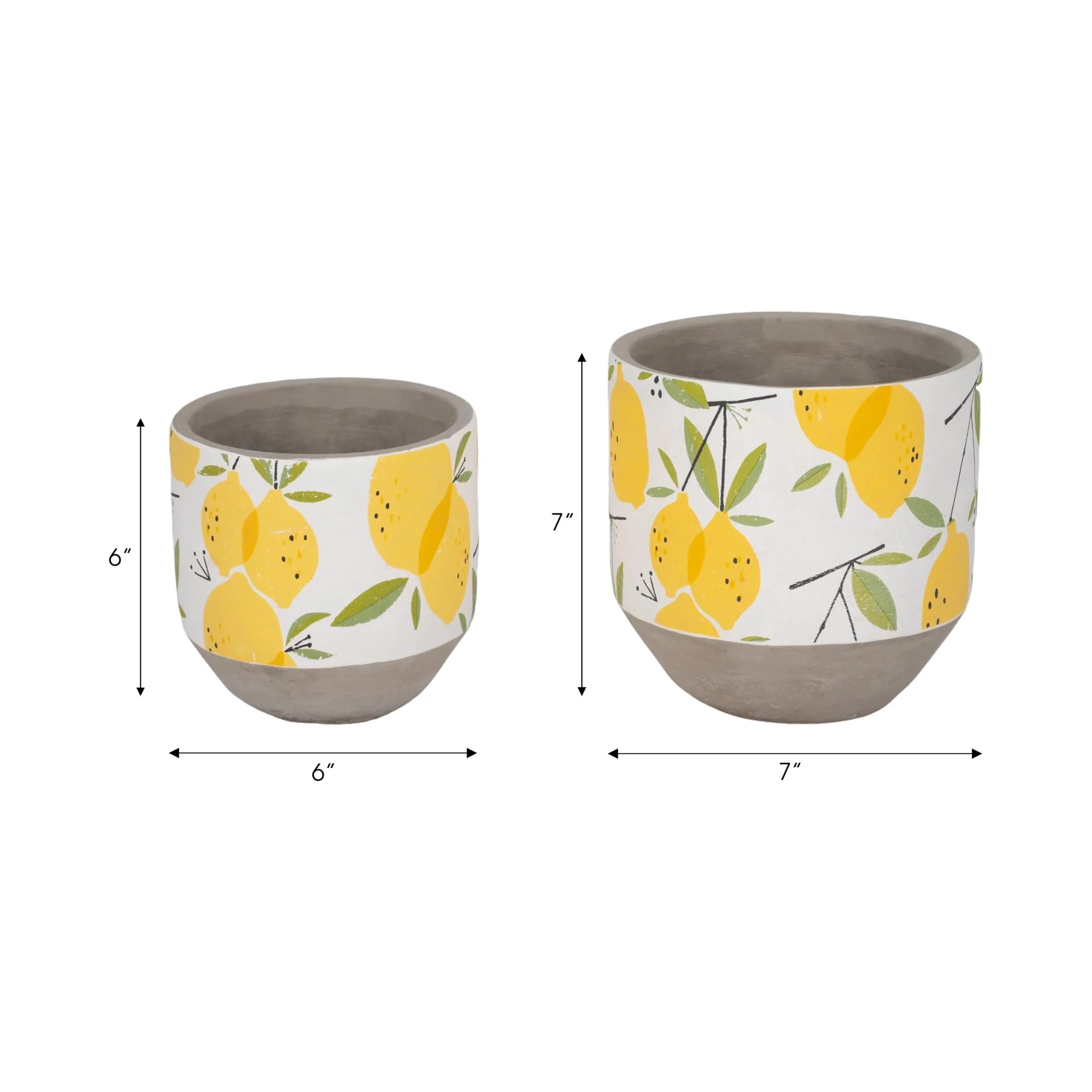 S/2 6/7" Growing Lemons Planter, Multi - Image 6