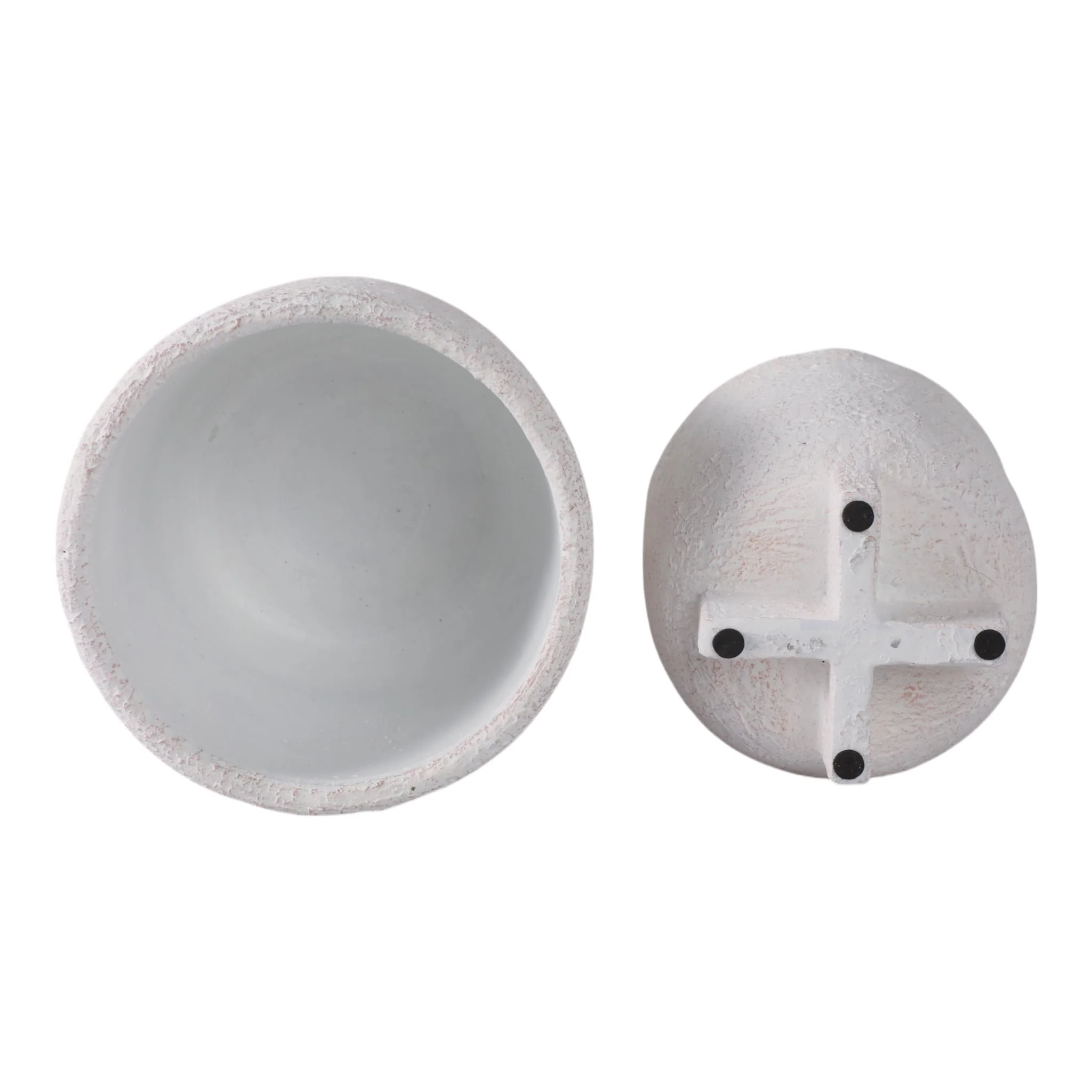 S/2 6/7" Modern Footed Planters, White - Image 6