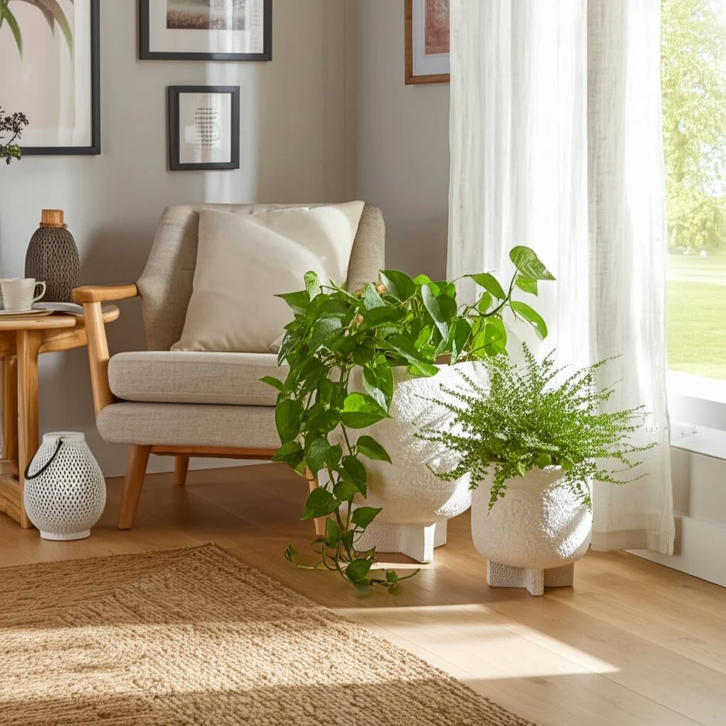 S/2 6/7" Modern Footed Planters, White - Image 9