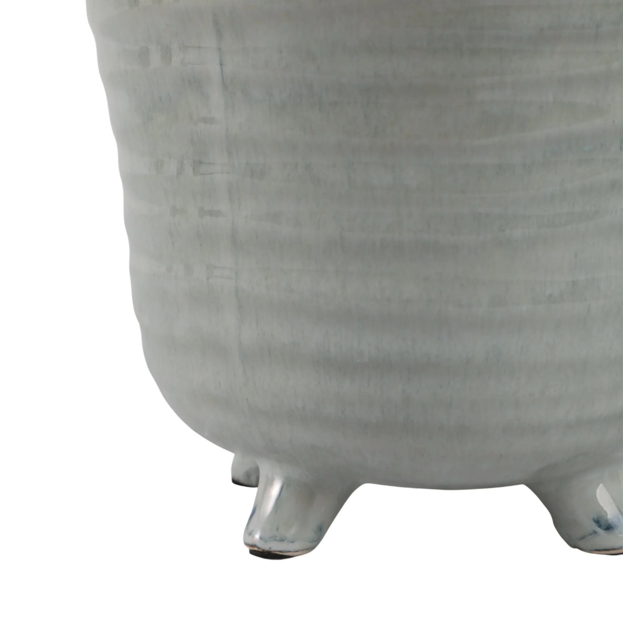 S/2 6/7" Organic Footed Planters, Blue - Image 5
