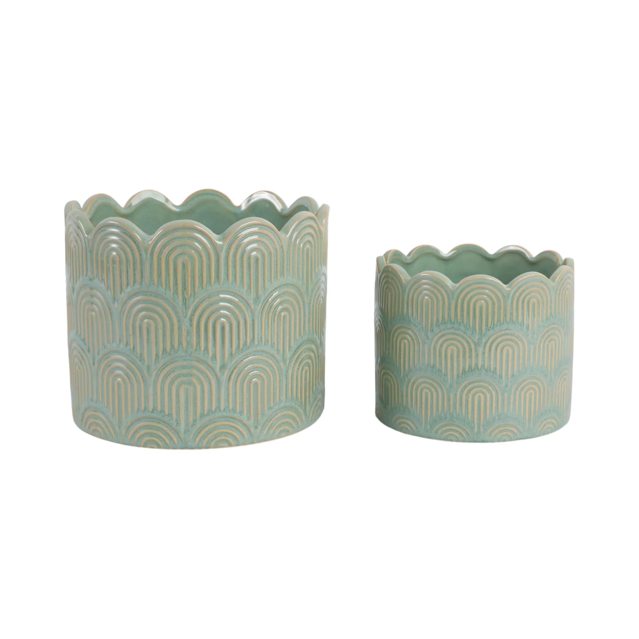 S/2 6/8"  Arch Planters, Sage Green - Image 3