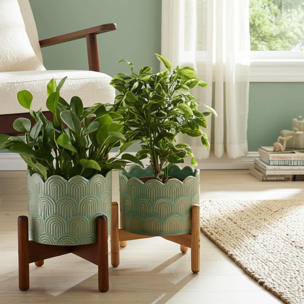 S/2 6/8"  Arch Planters, Sage Green - Image 9