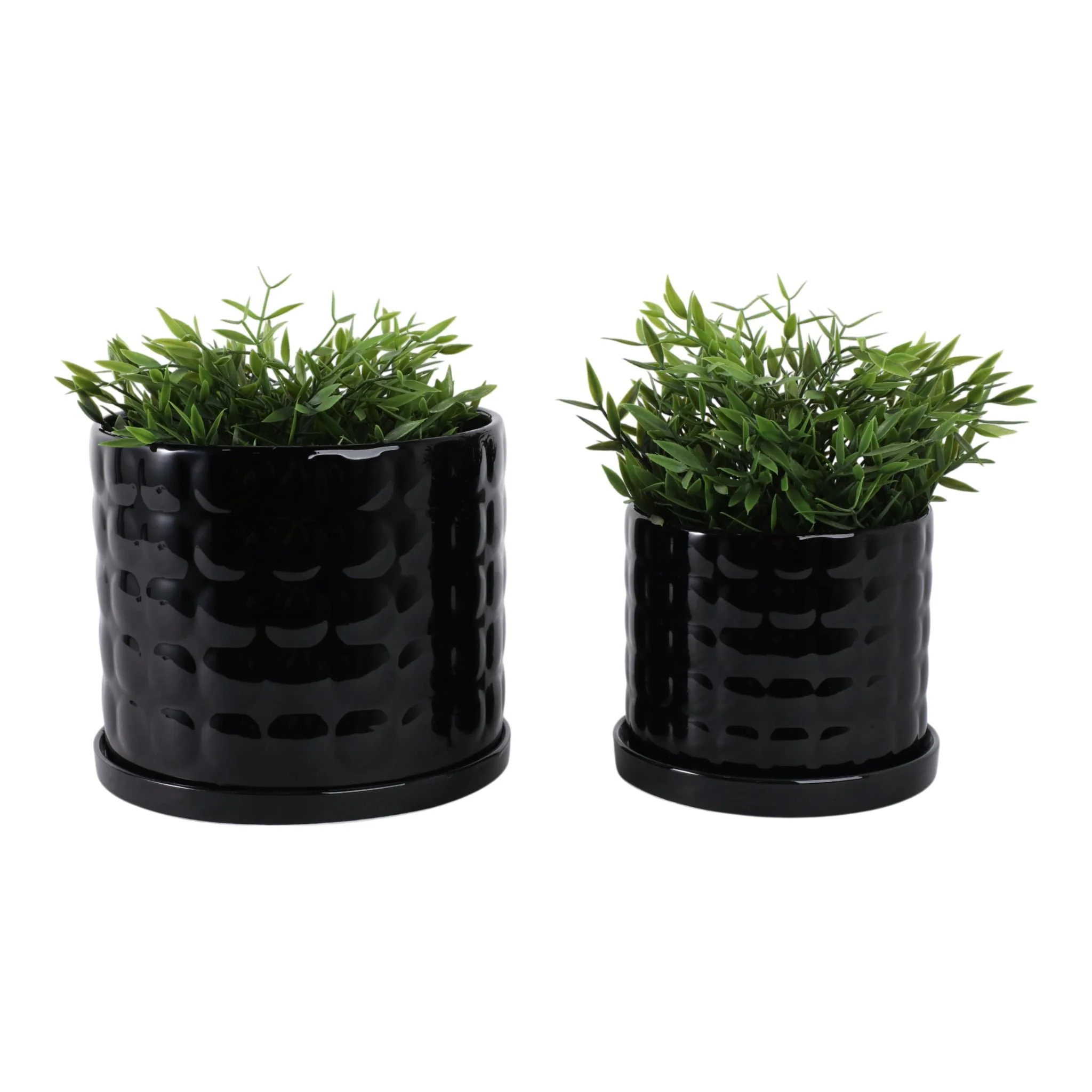 S/2 6/8" Bubble Planter, Black - Image 2