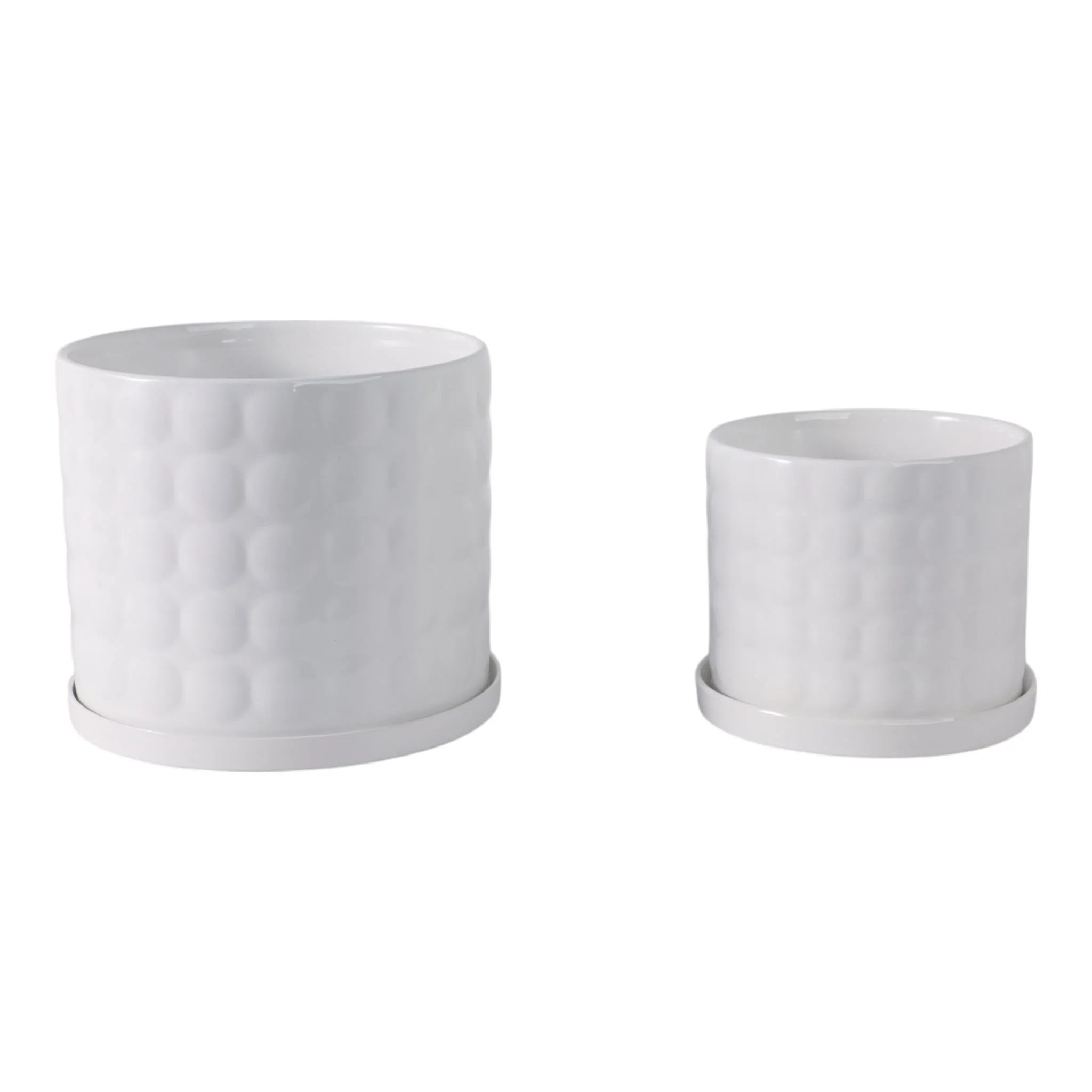 S/2 6/8" Bubble Planter. White - Image 2