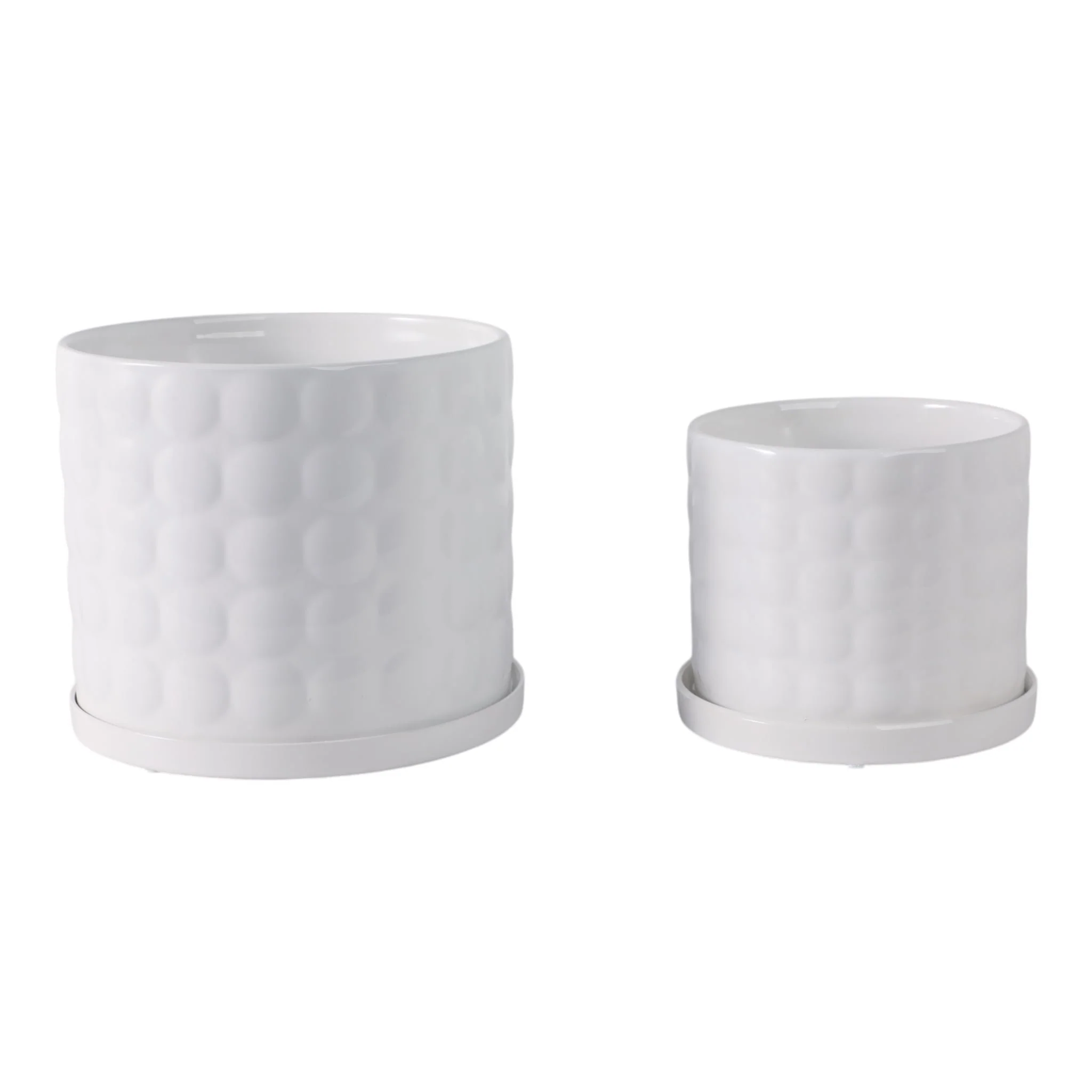 S/2 6/8" Bubble Planter. White - Image 3