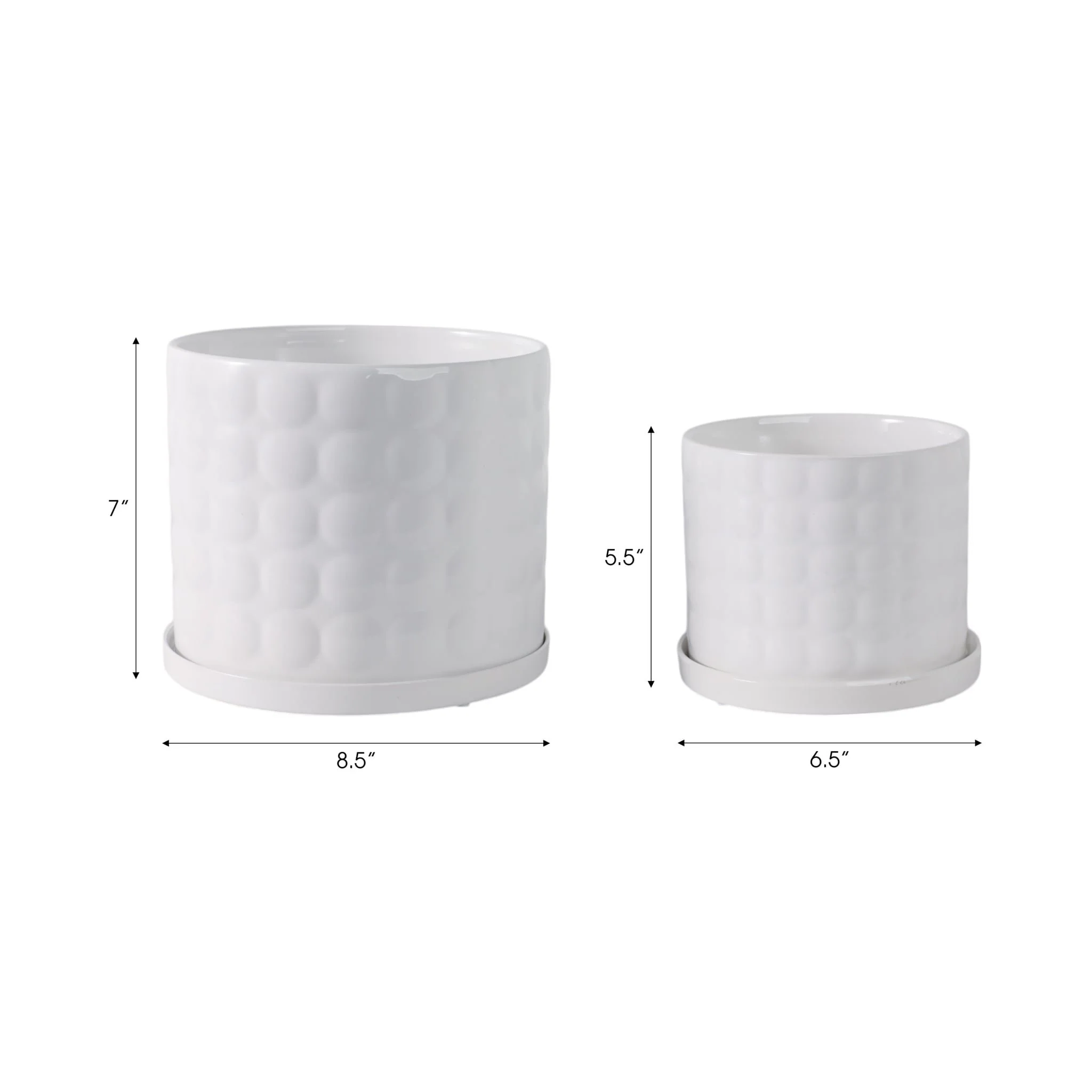S/2 6/8" Bubble Planter. White - Image 7