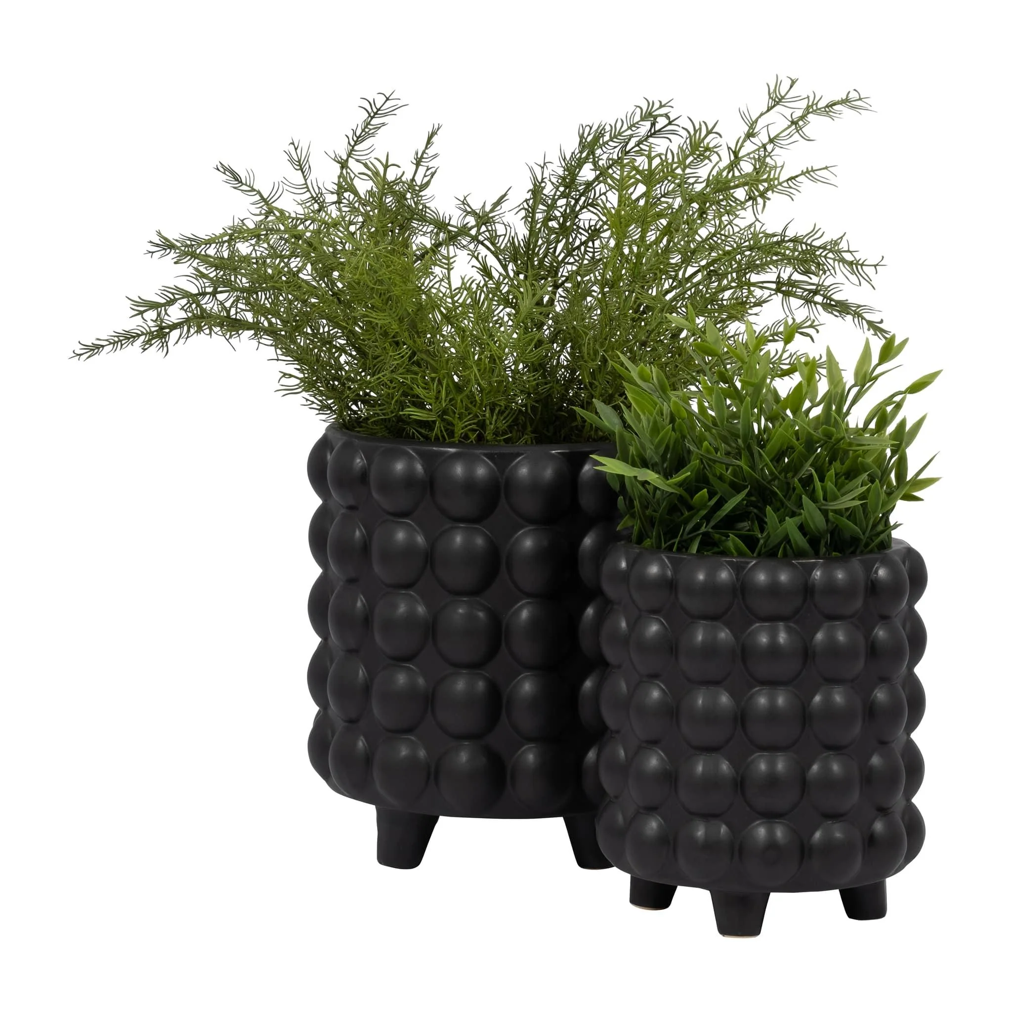 S/2 6/8" Bubble Planters, Matte Black - Image 4