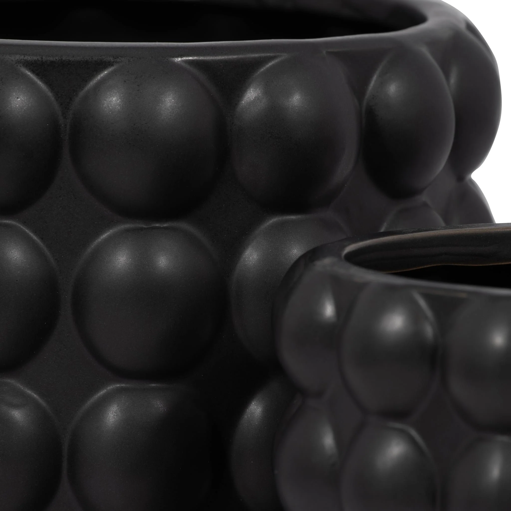 S/2 6/8" Bubble Planters, Matte Black - Image 5
