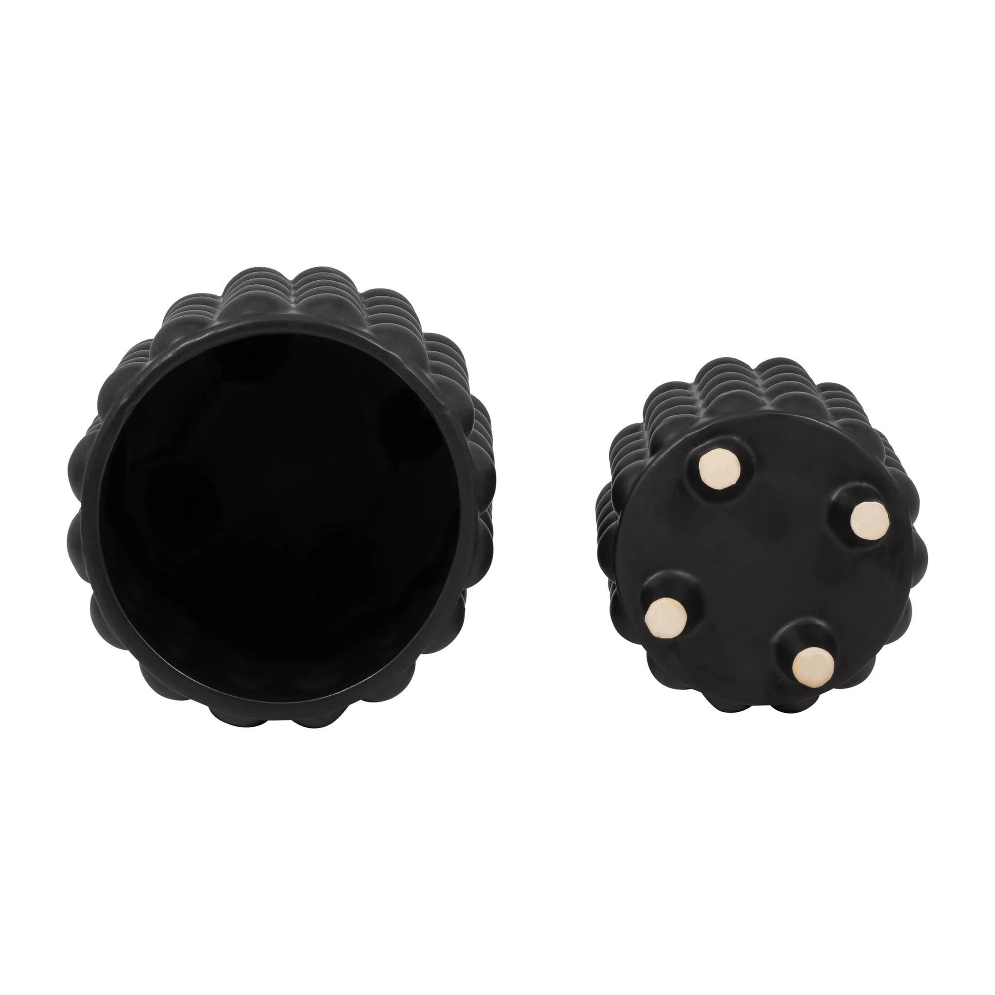 S/2 6/8" Bubble Planters, Matte Black - Image 6