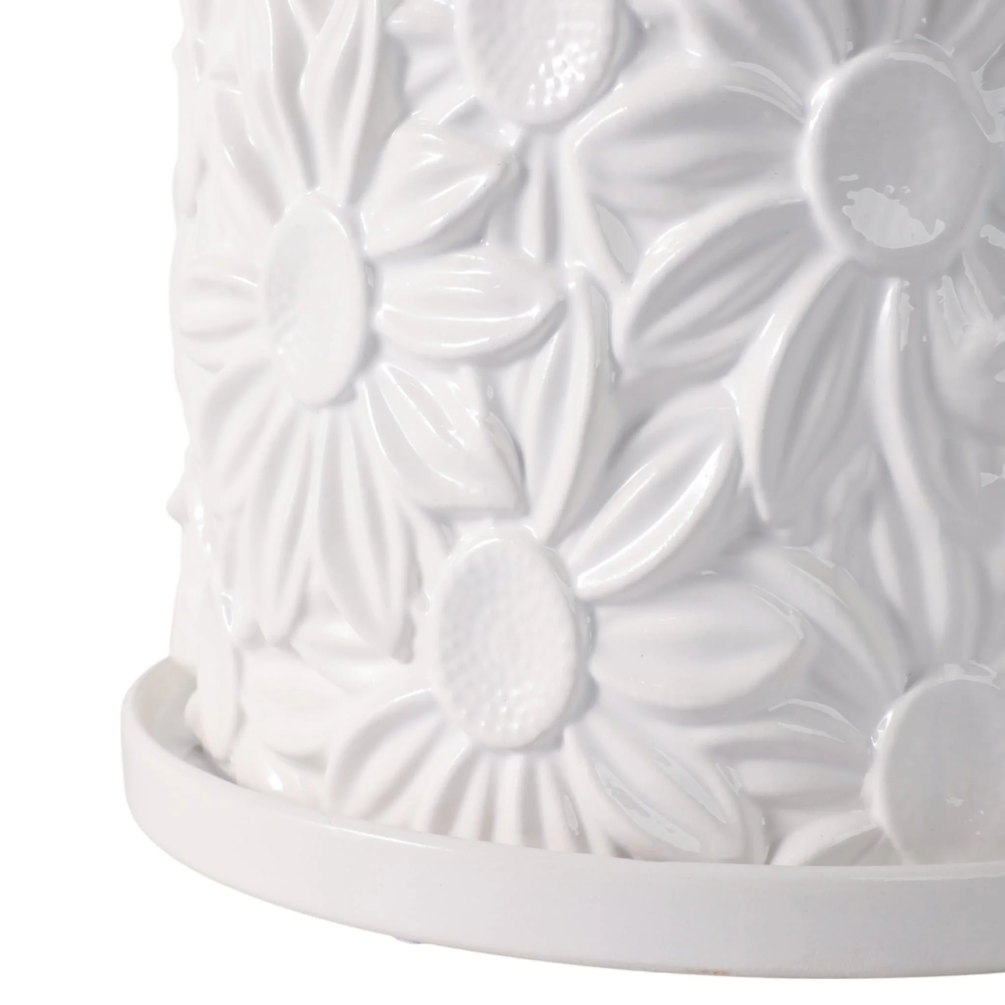 S/2 6/8" Daisy Flower Planter, White - Image 5