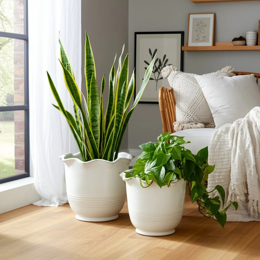 S/2 6/8" Fluted Planters, Ivory - Image 11
