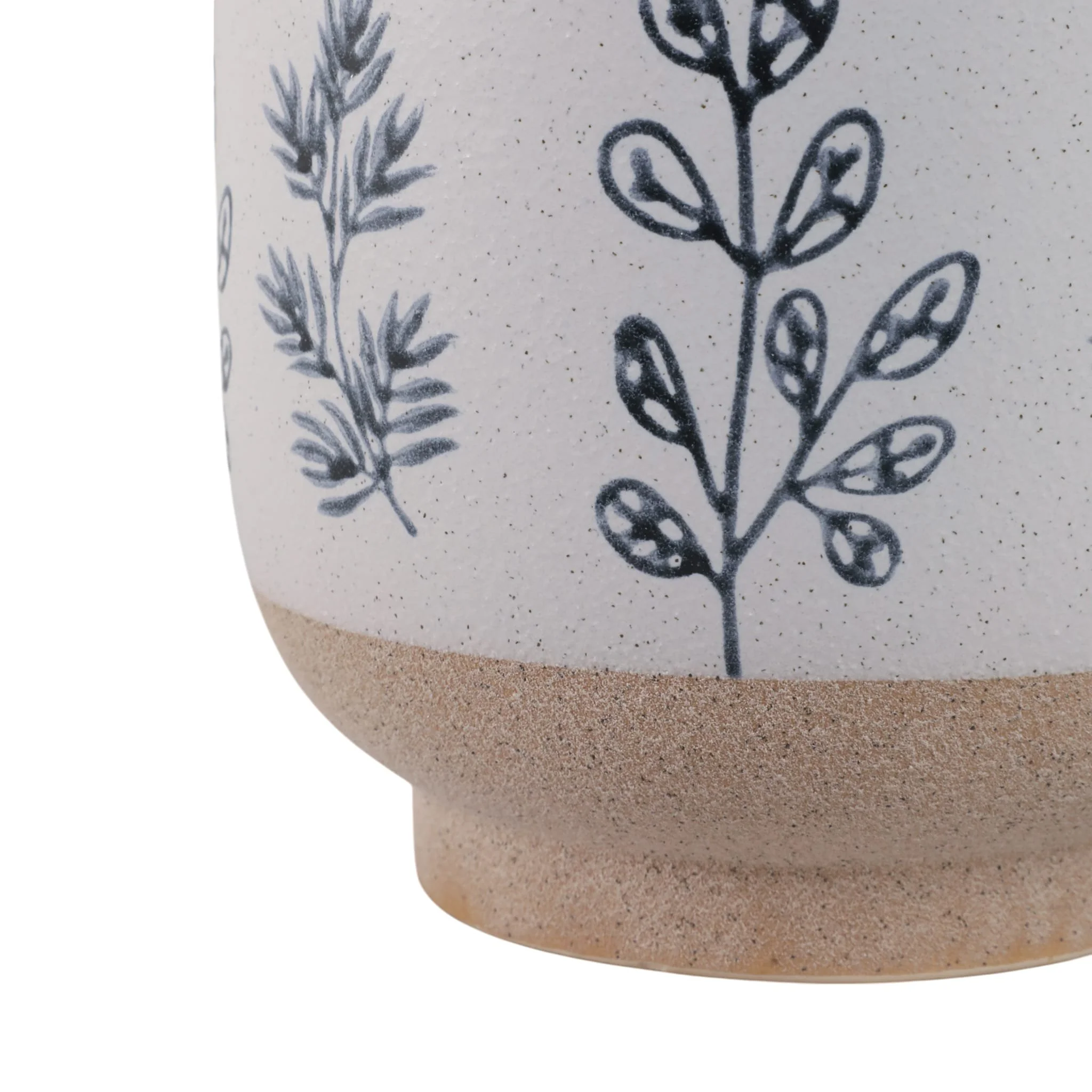 S/2 6/8" Hand Painted Leaves Planters, White/blue - Image 6