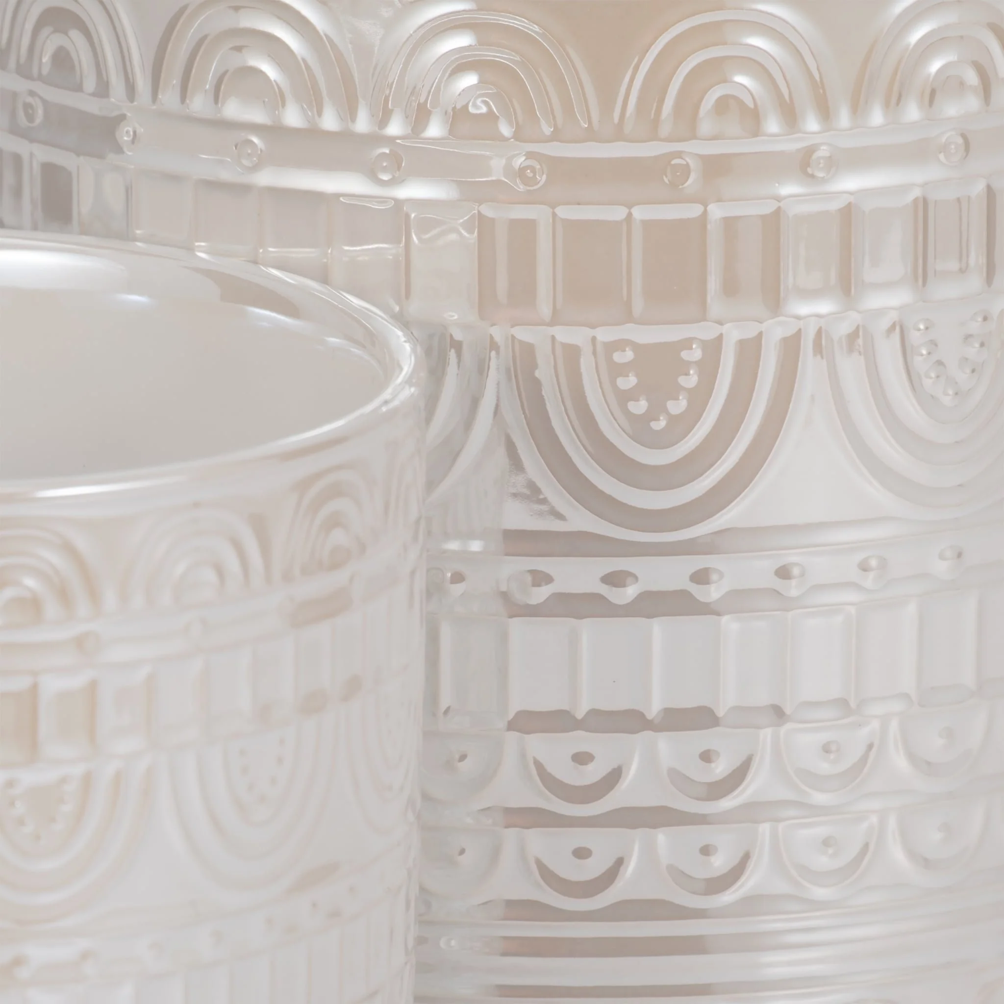 S/2 6/8" Iridescent Boheme Footed Planters, Ivory - Image 5