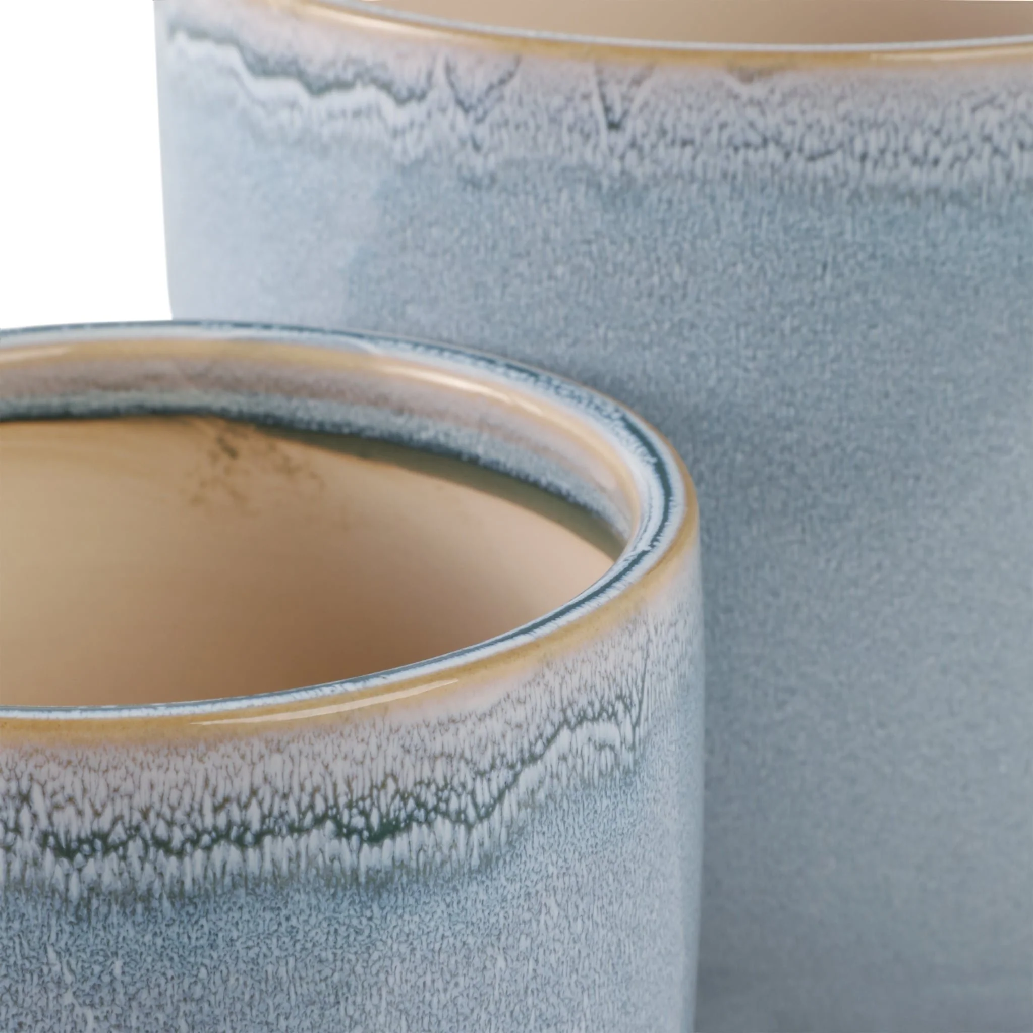 S/2 6/8" Reactive Glazed Planters, Blue - Image 4