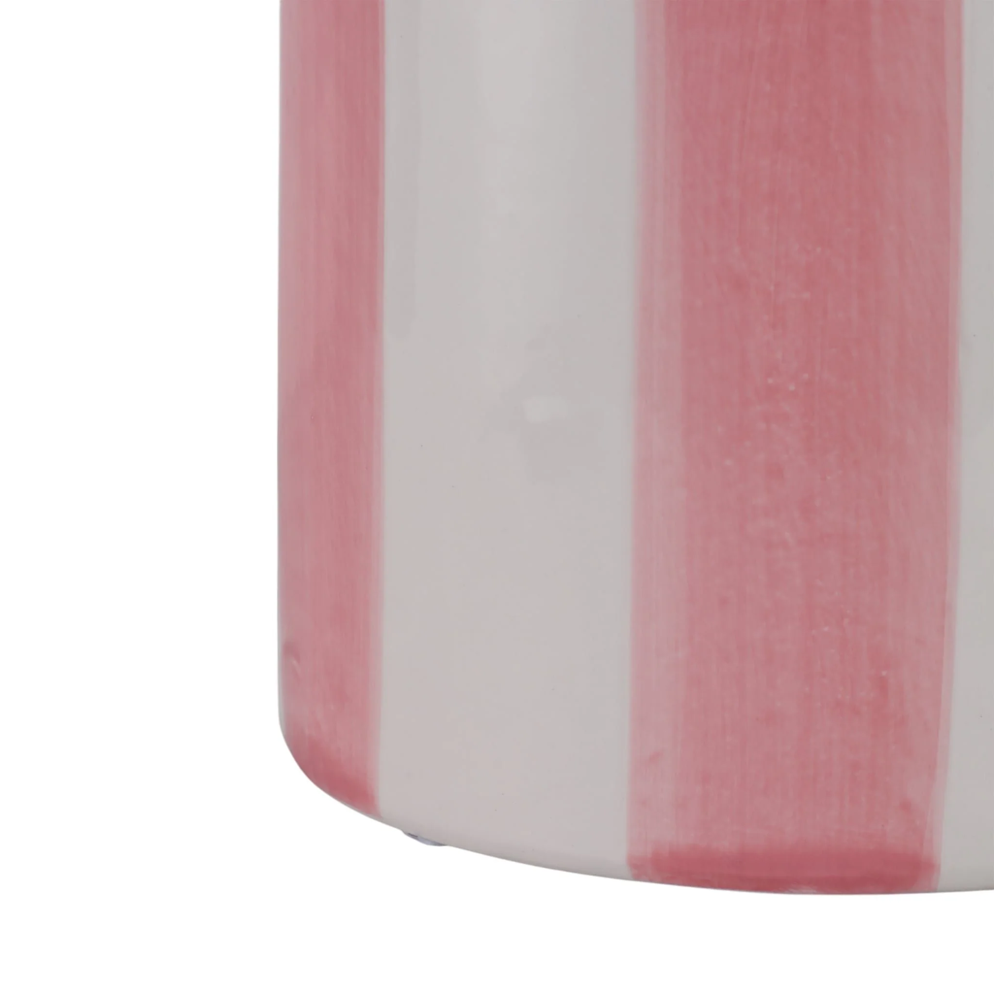 S/2 6/8" Striped Scallop Edge Planters, White/pink - Image 5