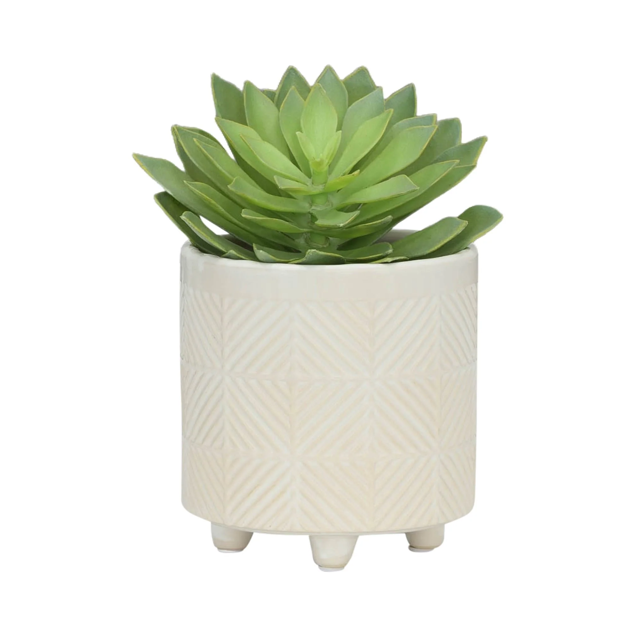 S/2 6/8" Textured Planters, Shiny White - Image 3