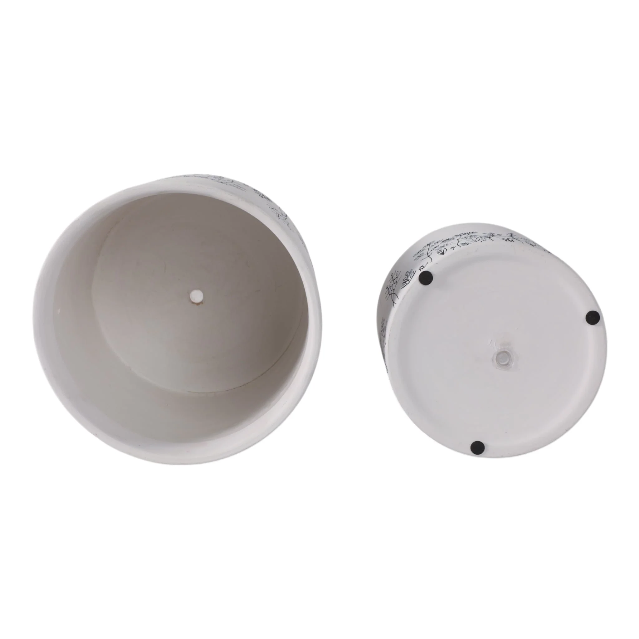 S/2 6/8" Wildflower Field Planters, White/navy - Image 4