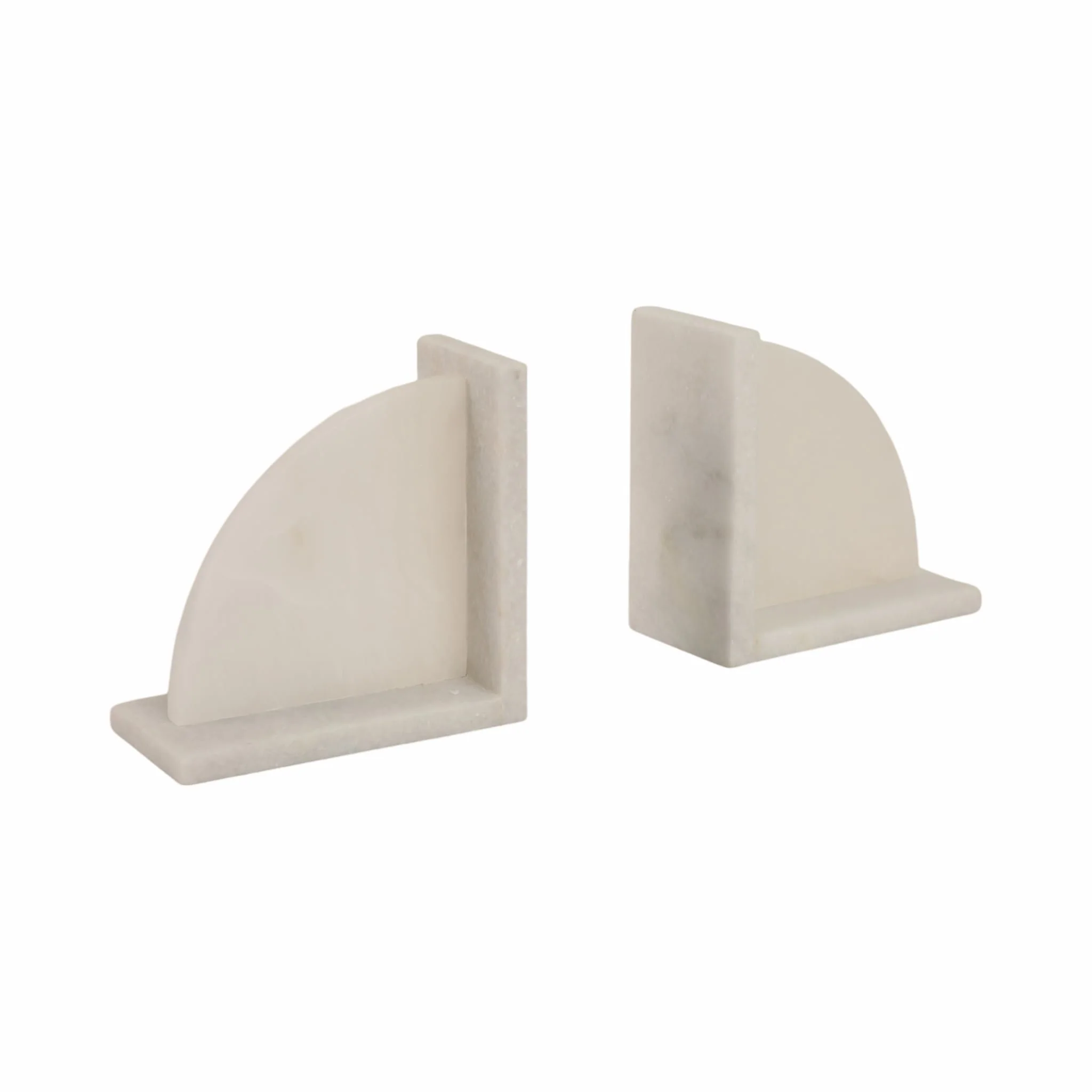 S/2 6" Alabaster Arc Bookends, White - Image 3
