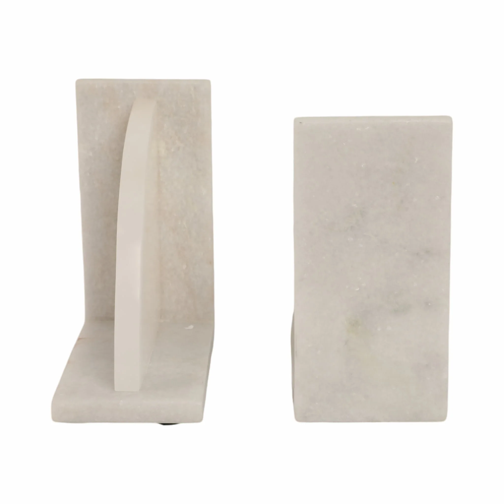 S/2 6" Alabaster Arc Bookends, White - Image 5