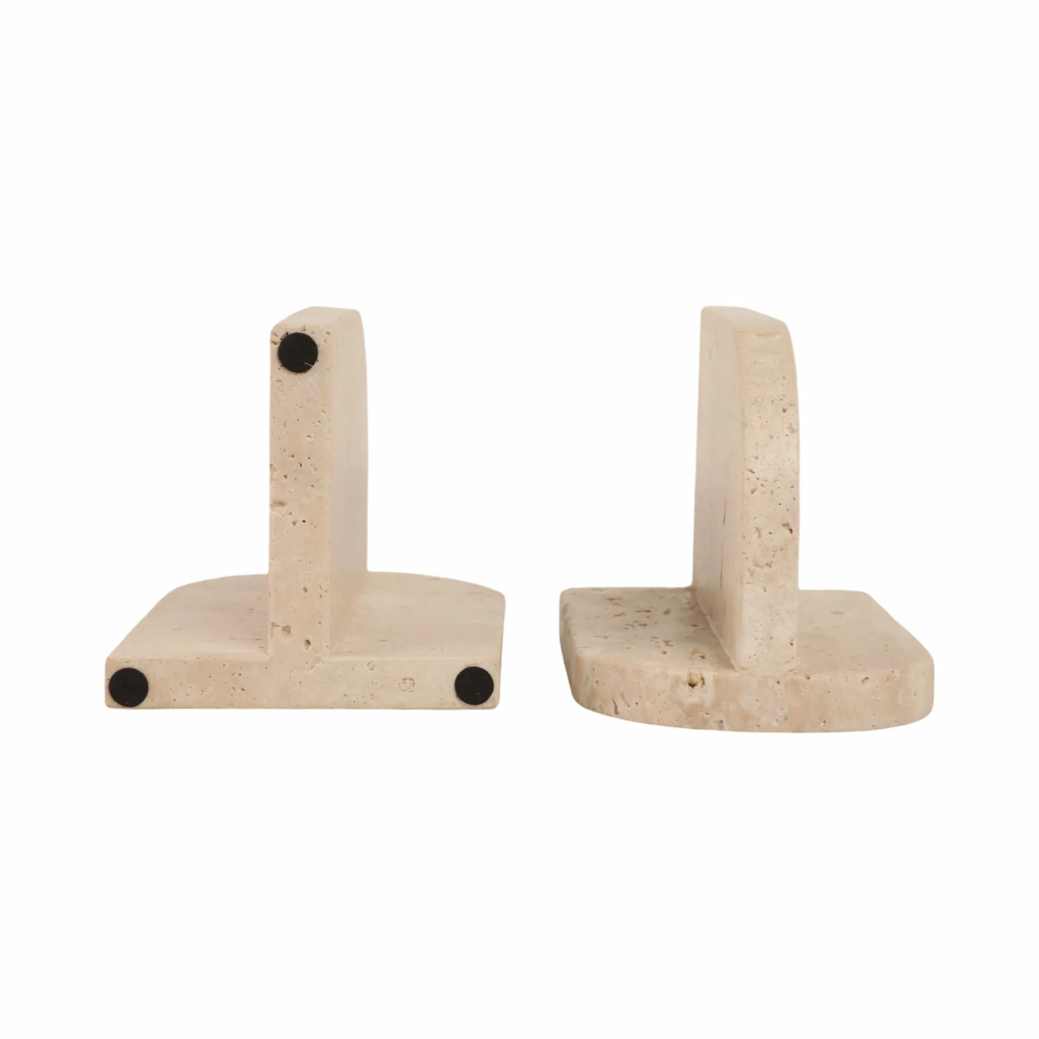 S/2 6" Arched Travertine Bookends, Tan - Image 6