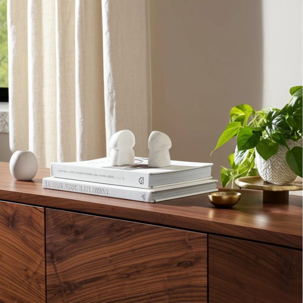 S/2 6" Marble Mushroom Bookends, White - Image 10
