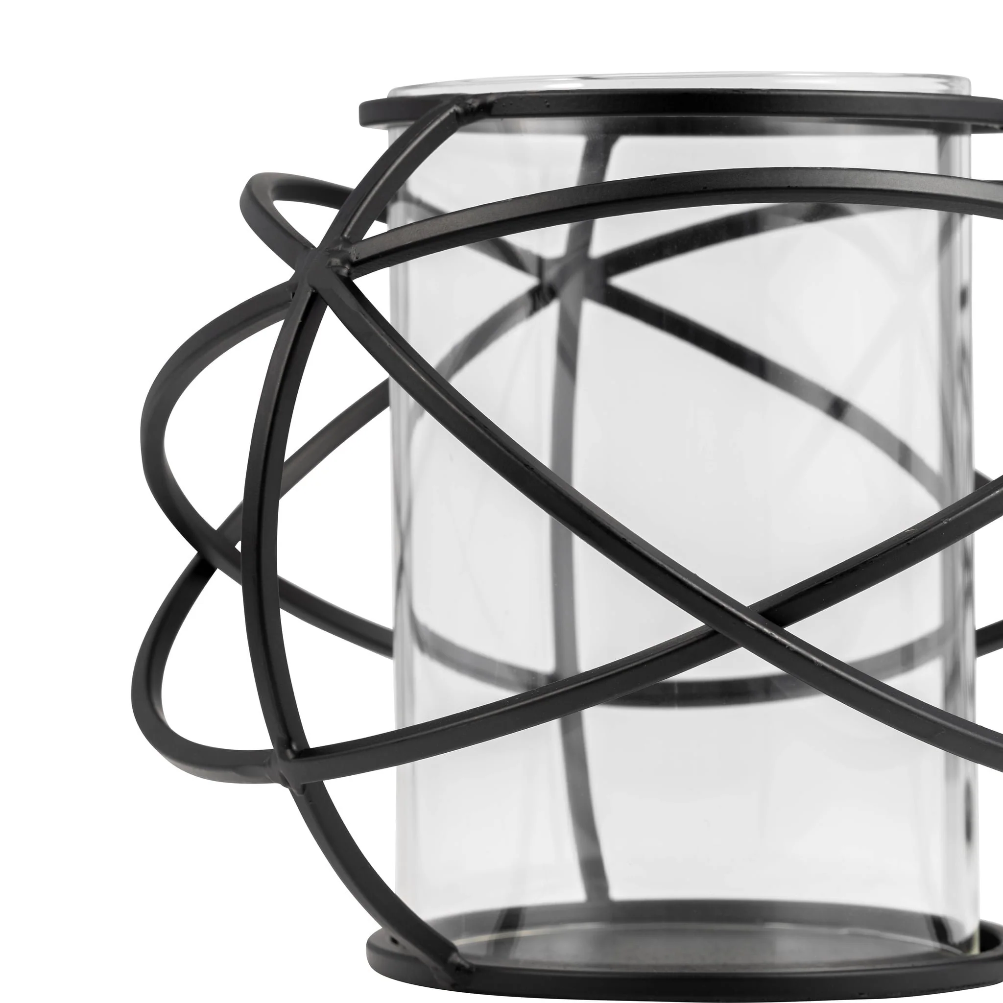 S/2 6" Orb Candle Holder , Black - Image 4