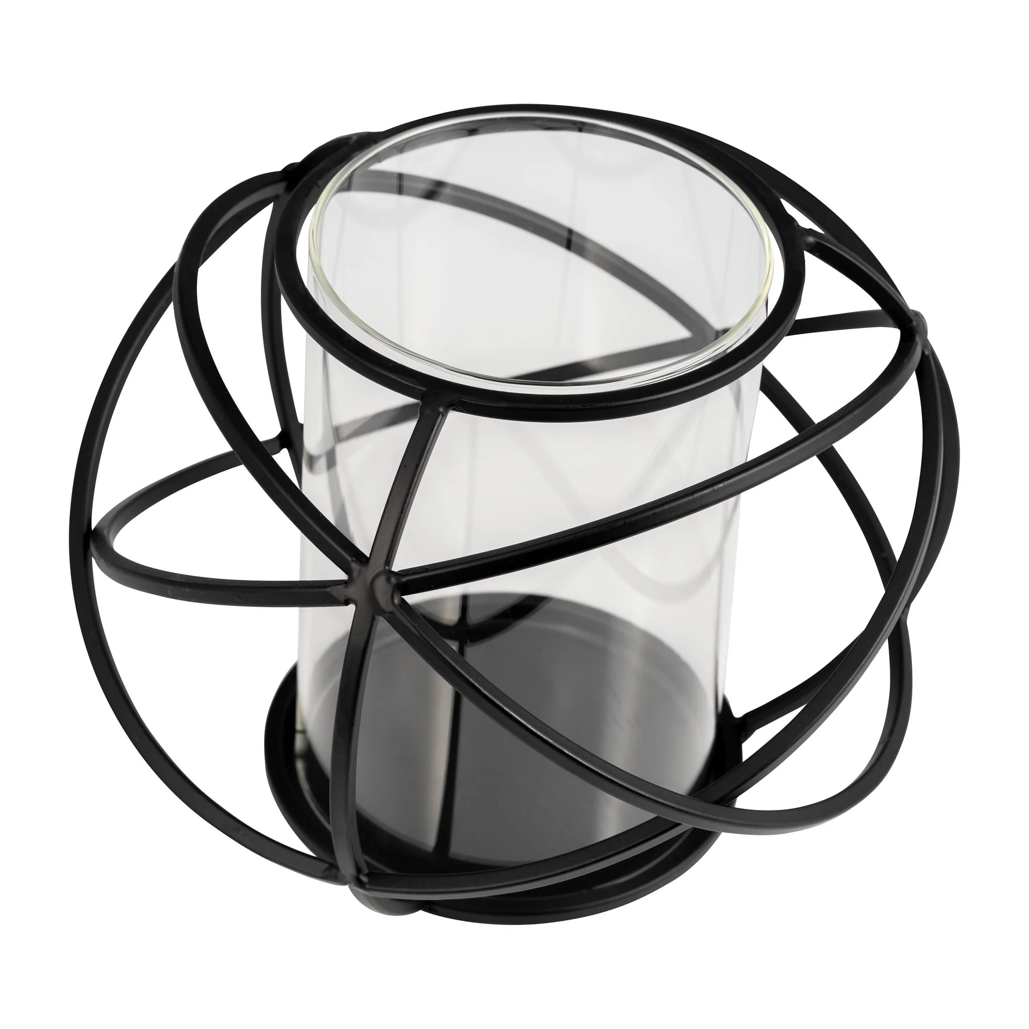 S/2 6" Orb Candle Holder , Black - Image 5