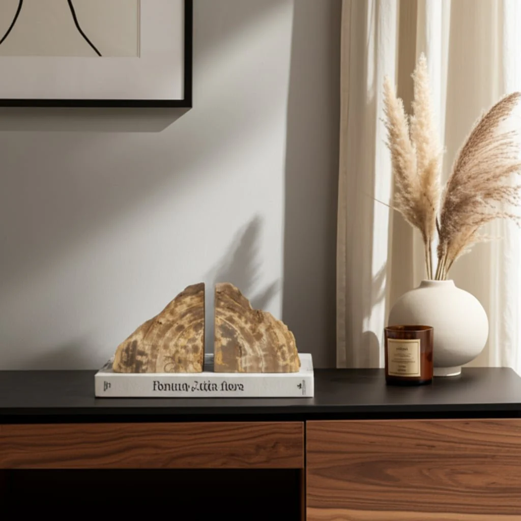S/2 6" Petrified Wood Bookends, Natural - Image 11