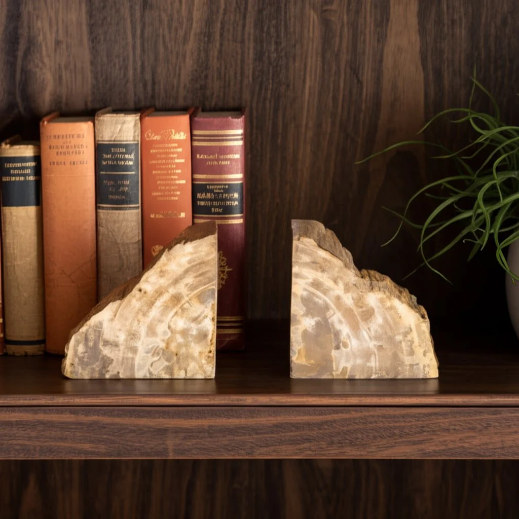 S/2 6" Petrified Wood Bookends, Natural - Image 12