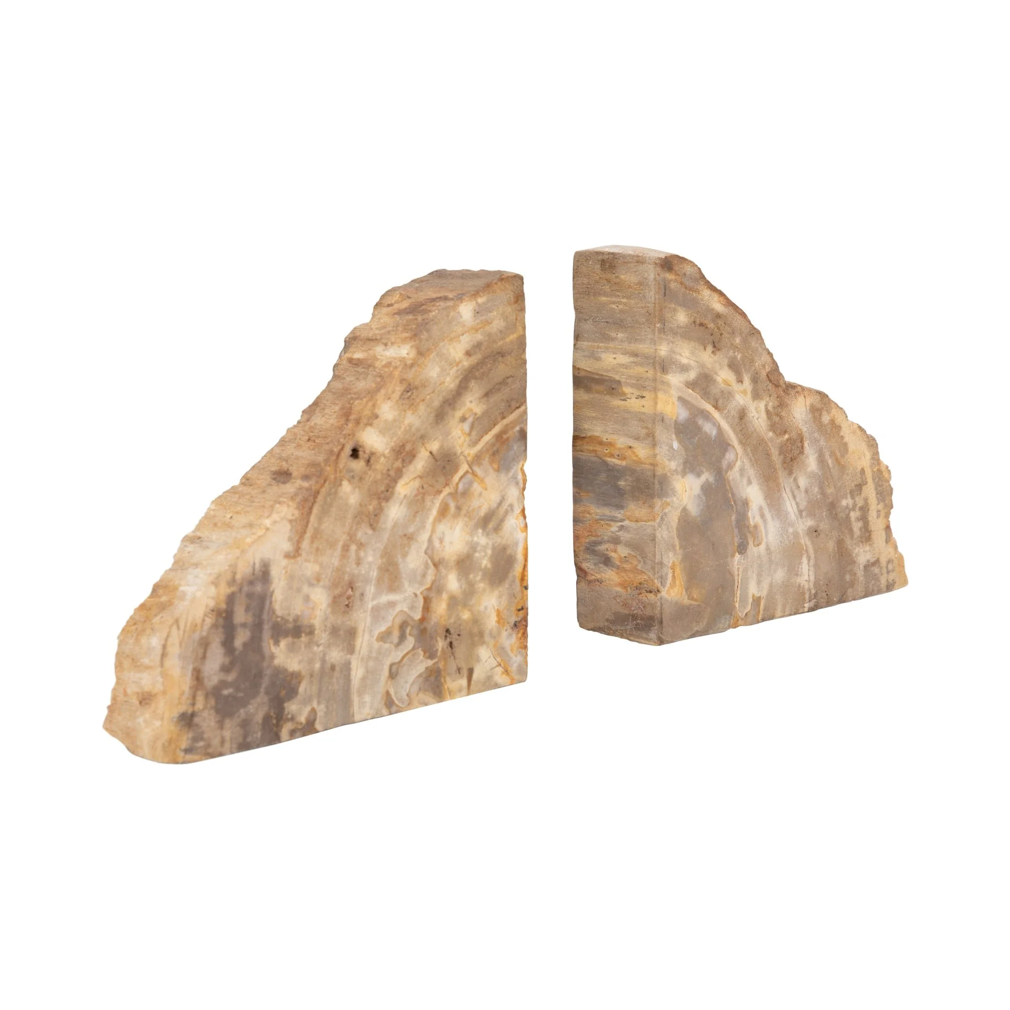 S/2 6" Petrified Wood Bookends, Natural - Image 3