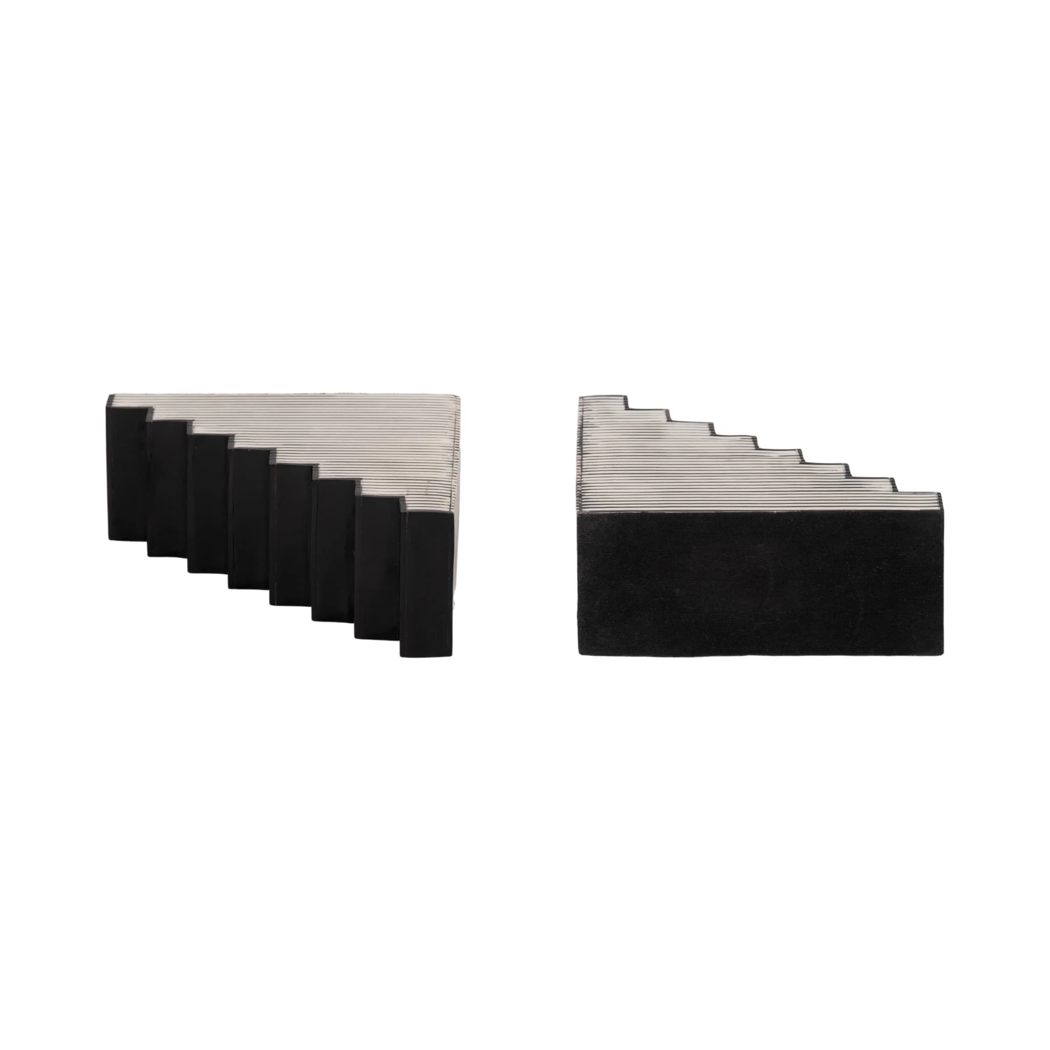 S/2 6" Striped Steps Bookends, Black/white - Image 6