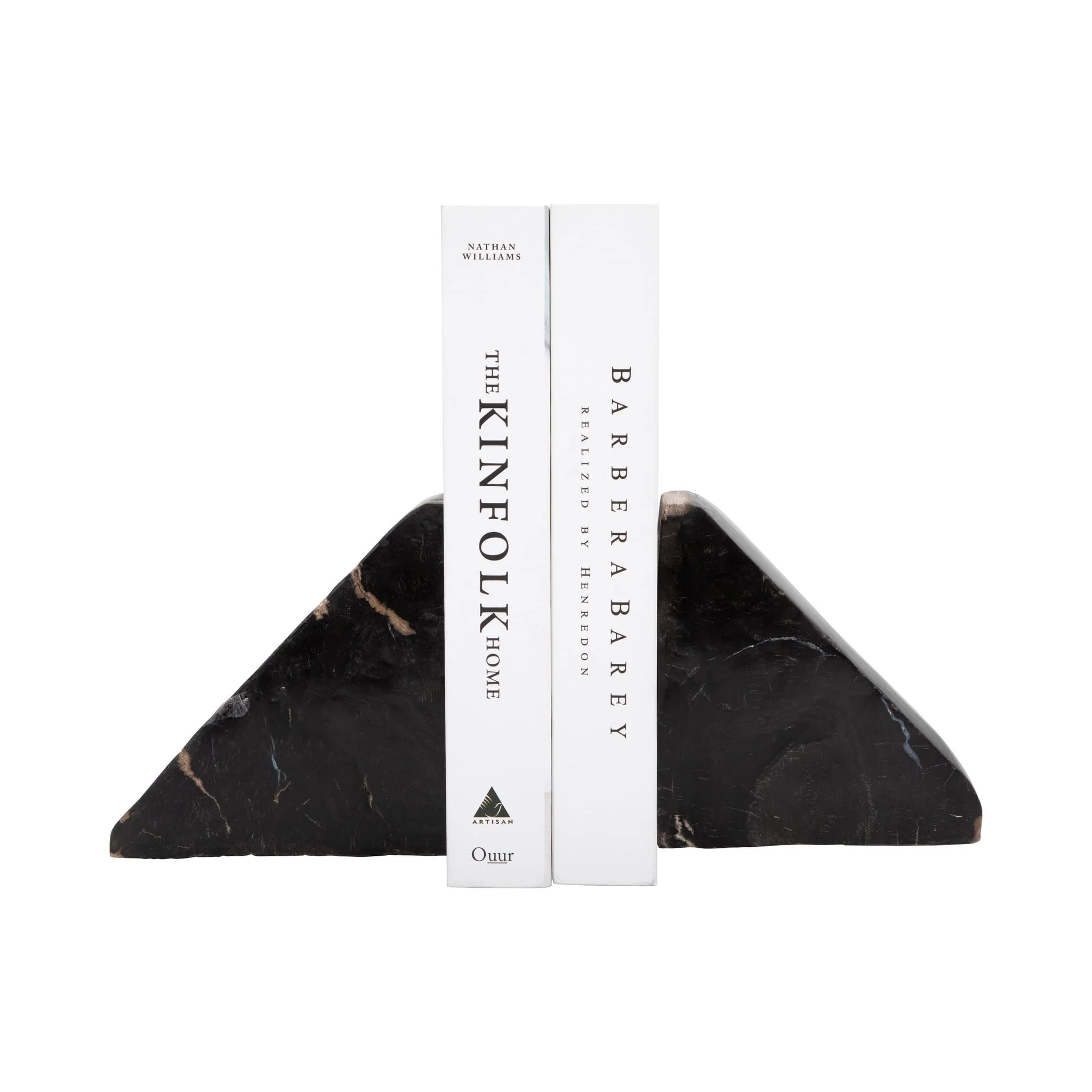 S/2 6" Triangular Petrified Wood Bookends, Natural - Image 2