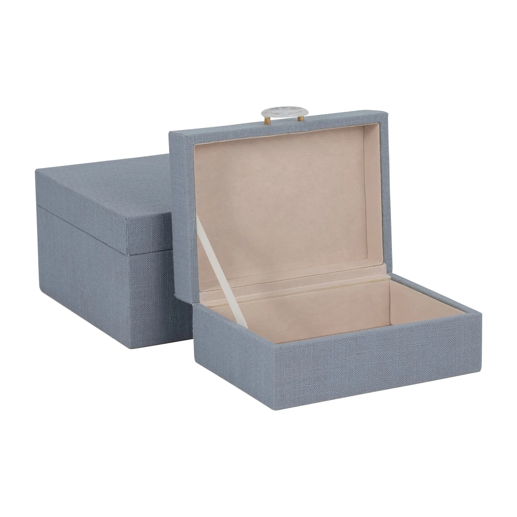 S/2 7/9" Box W/ Ring Detail, Denim Blue - Image 3