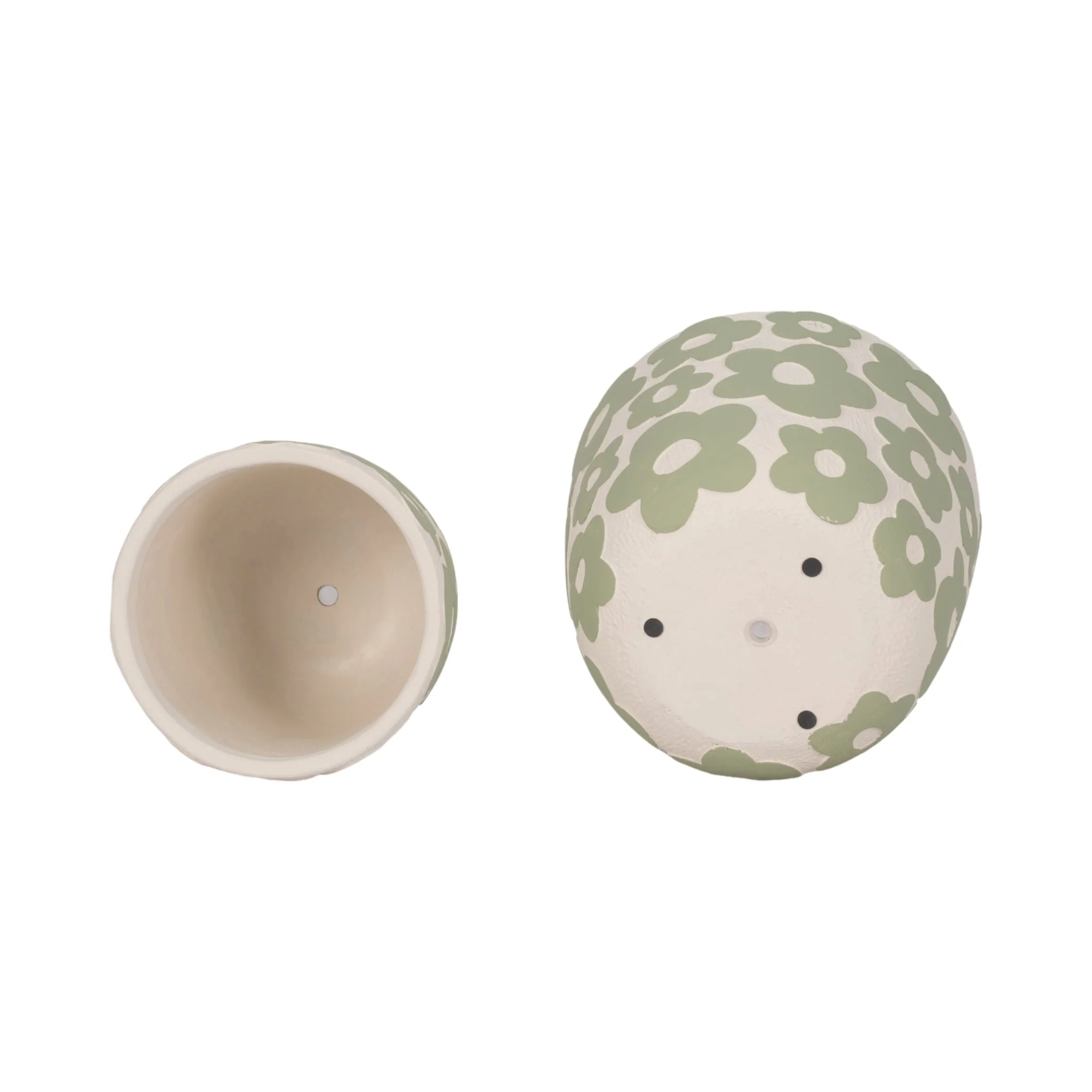 S/2 7/9" Flower Power Planters, Light Green - Image 5
