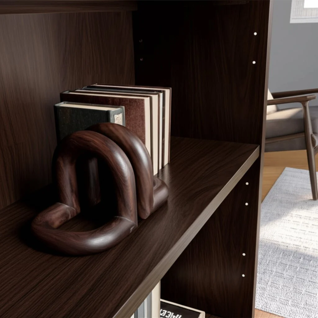 S/2 7" Loopy Wood Bookends Set, Dark Brown - Image 10