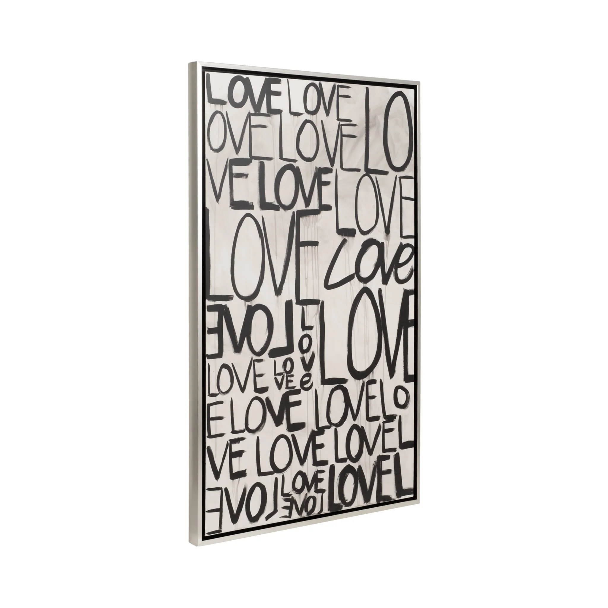 S/2 71x59 Hand Painted Love Scribble, Black/white - Image 2