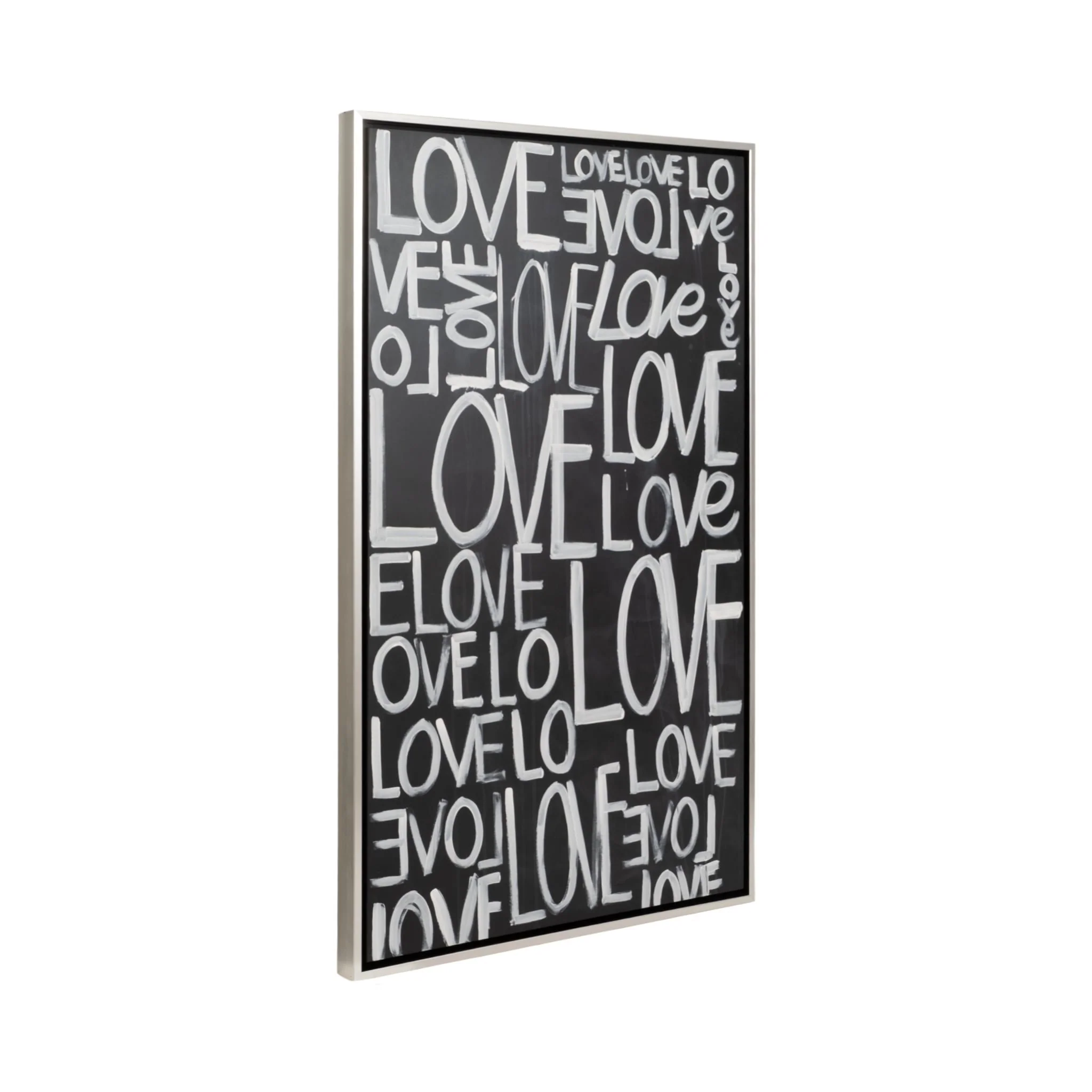S/2 71x59 Hand Painted Love Scribble, Black/white - Image 3