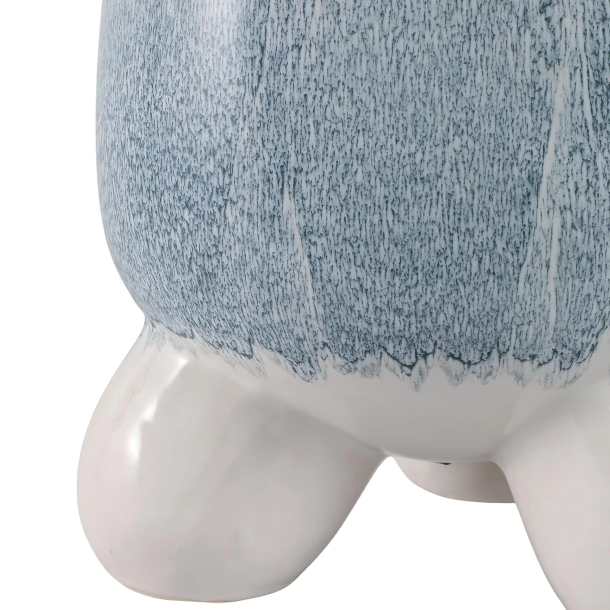 S/2 8/11" Knobby Footed Planters, Blue/white - Image 3