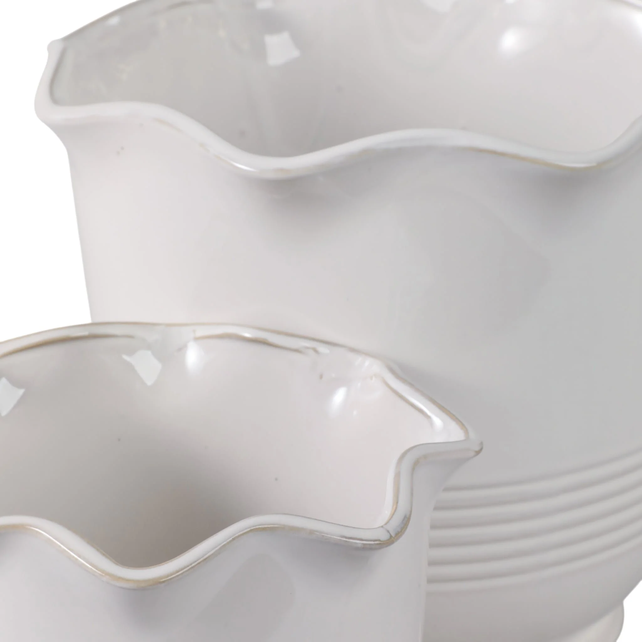 S/2 8/11" Ruffle Edge Planter, Ivory - Image 5