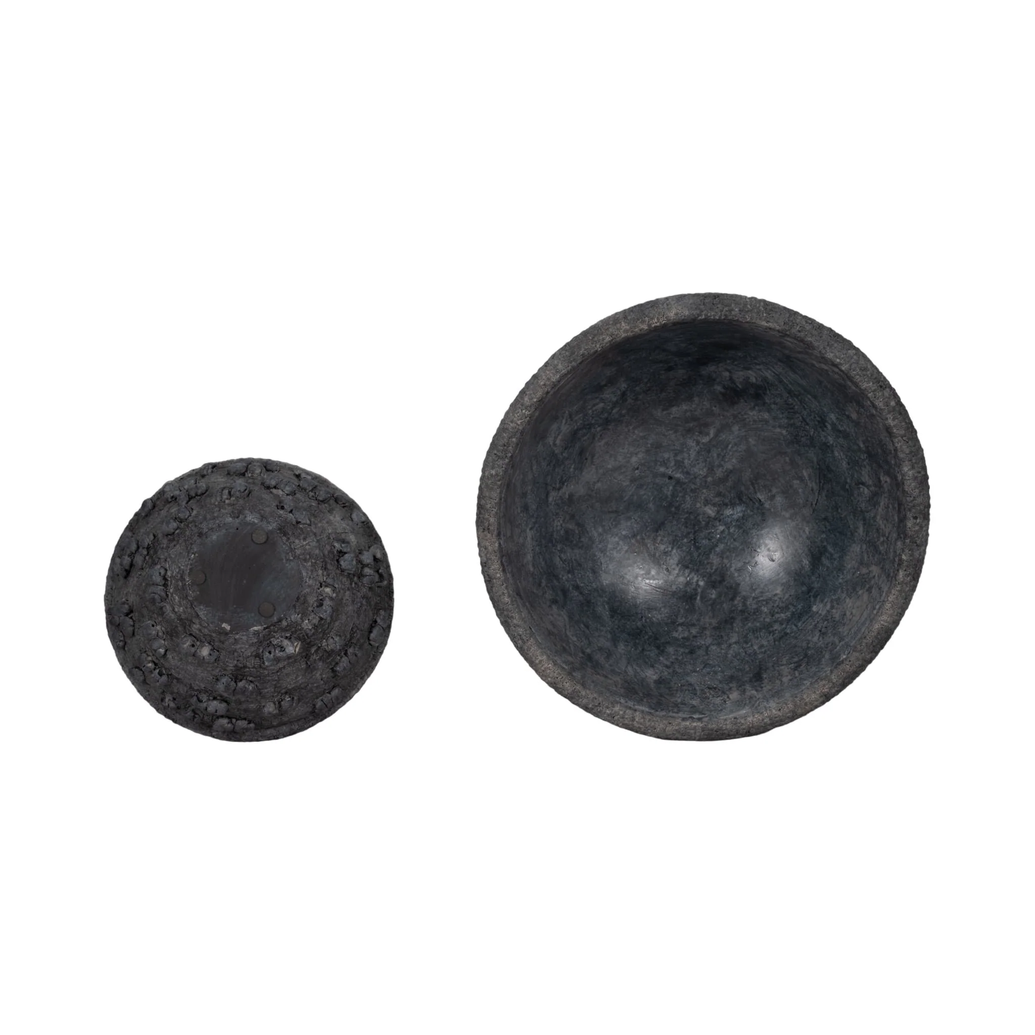 S/2 8/12" Textured Knobby Knot Bowls, Black - Image 6