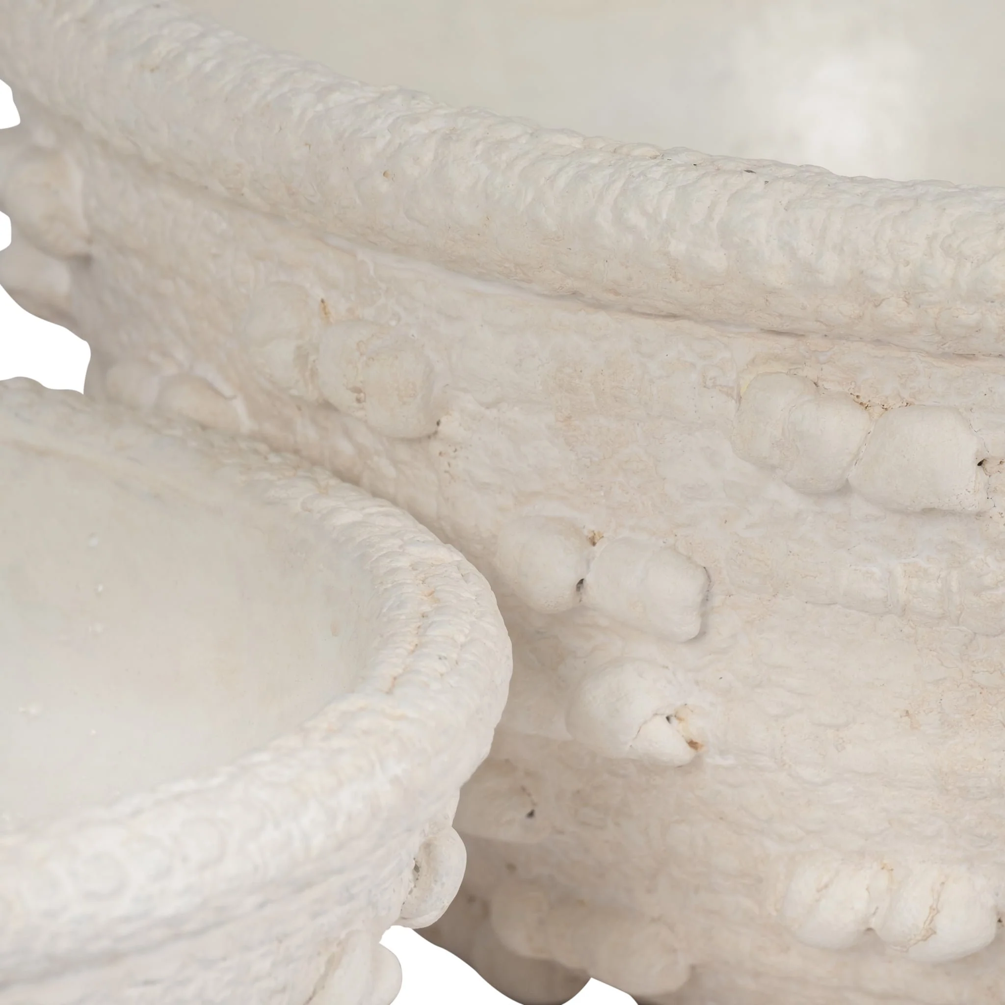 S/2 8/12" Textured Knobby Knot Bowls, White - Image 4