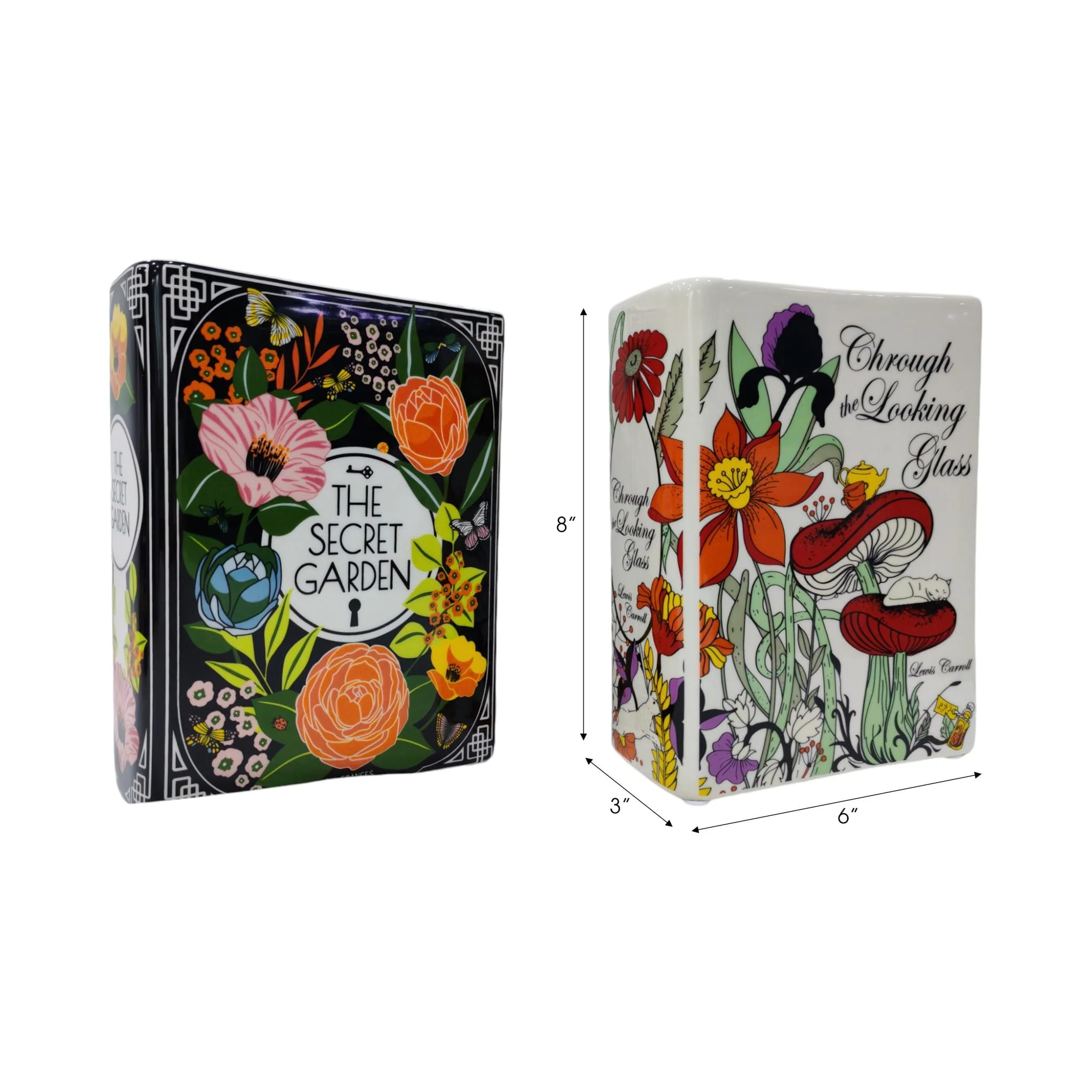 S/2 8x6" Book Vase, Multi - Image 7