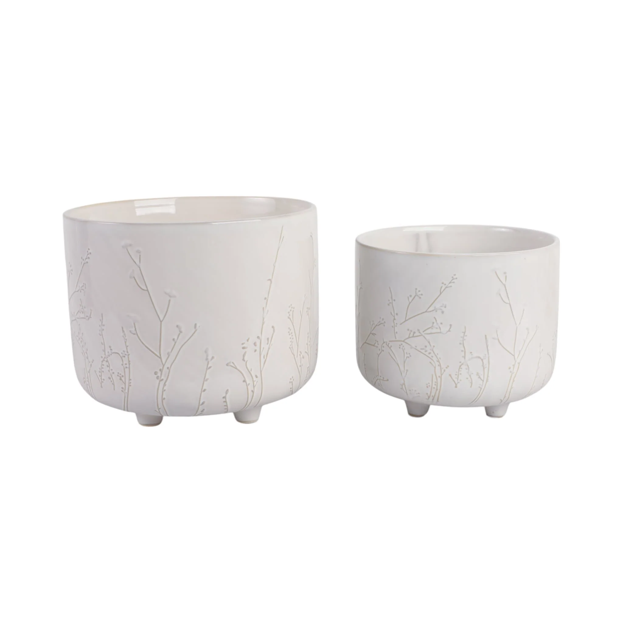 S/2 9/11" Blooming Branches Planters, Ivory - Image 3