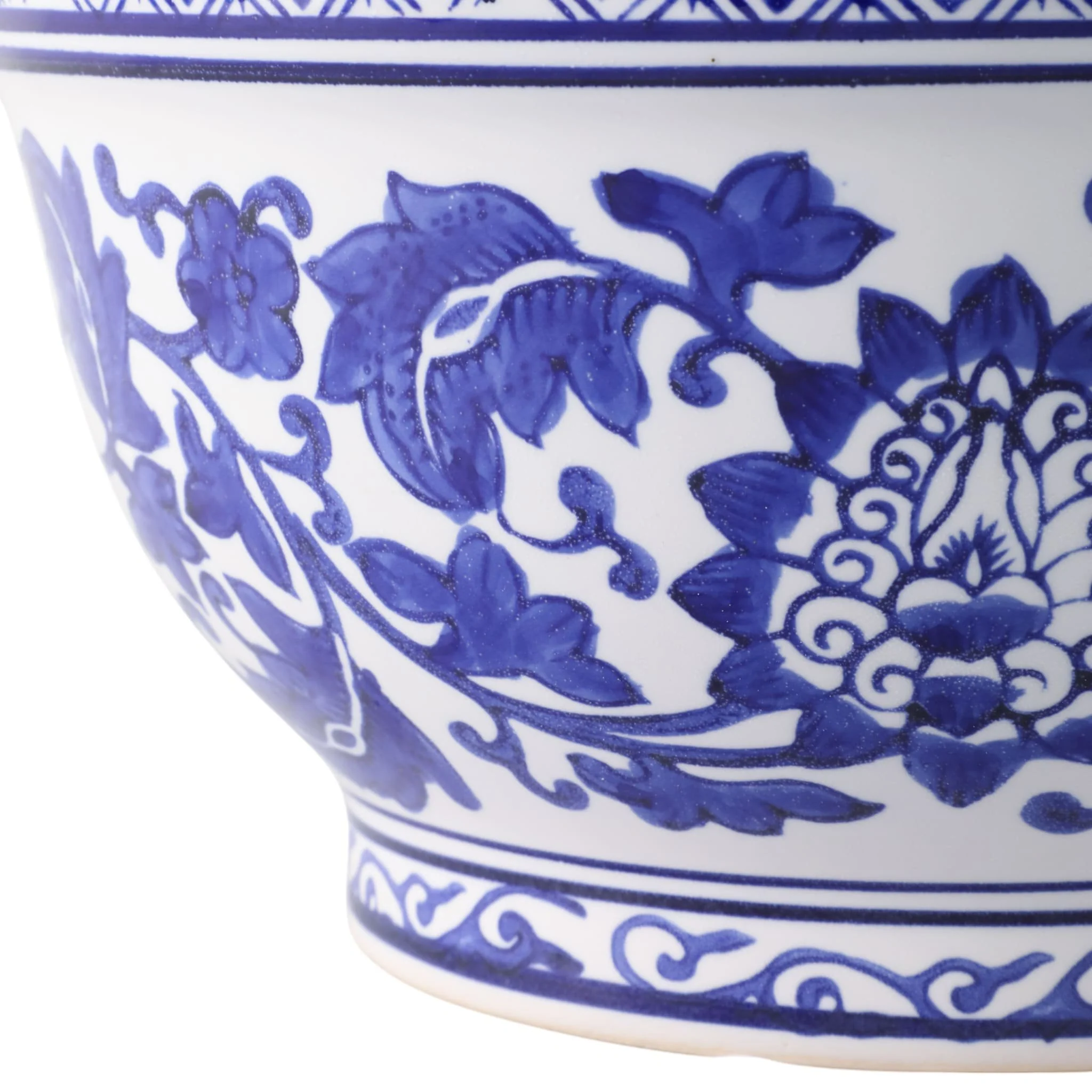 S/2 9/11" Bowl Chinoiserie Planters, Blue/wht - Image 4