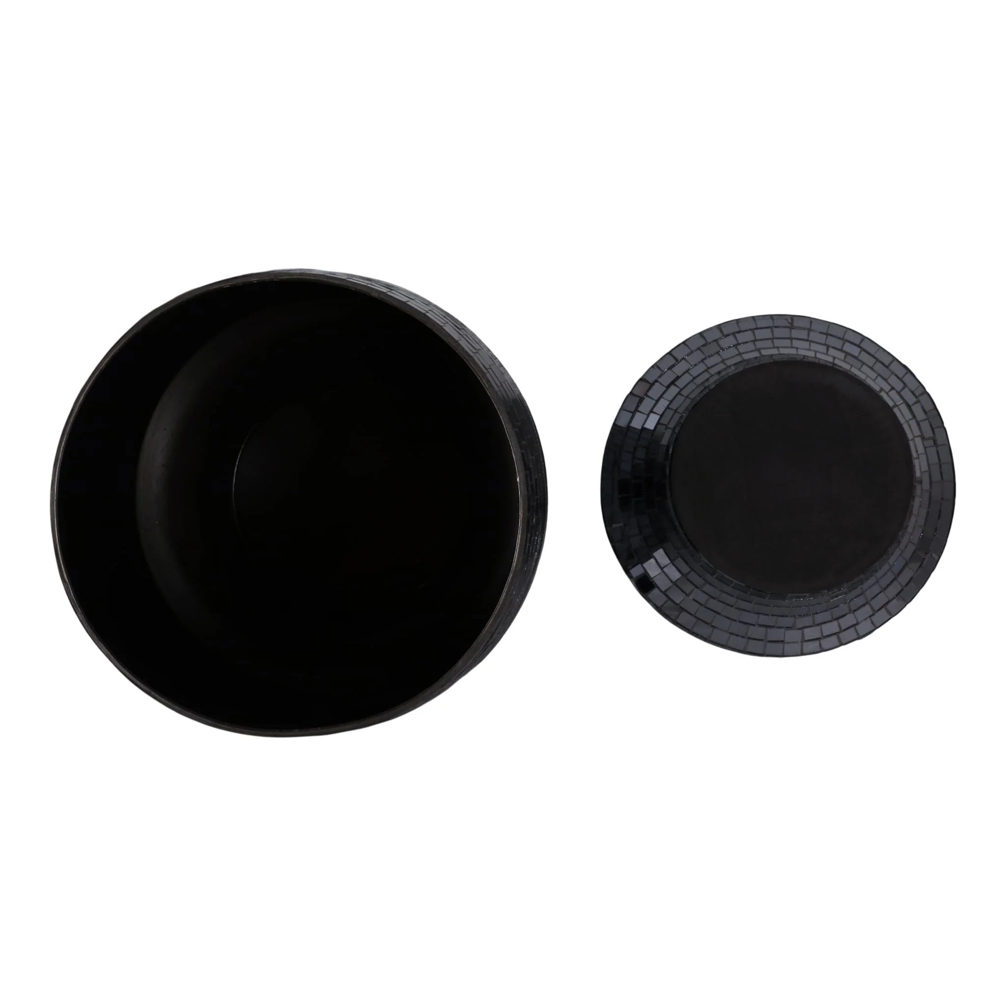 S/2 9/11" Curved Disco Mosaic Planter, Black - Image 5