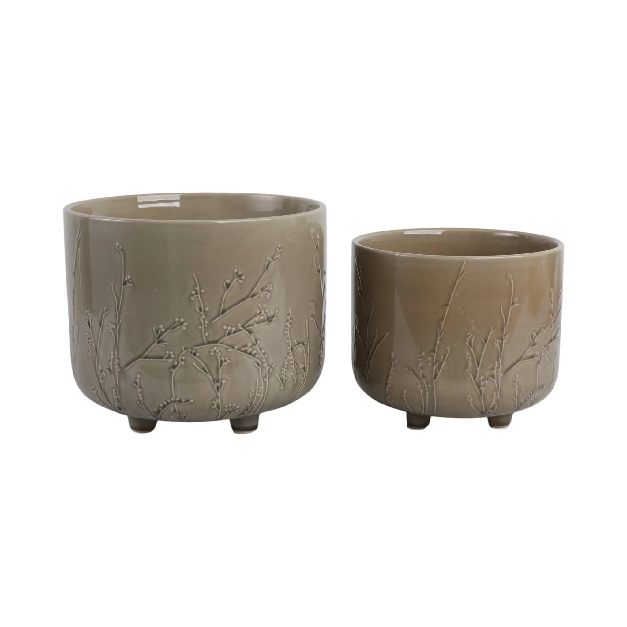 S/2 9/11" Flower Branches Planters, Cream - Image 3